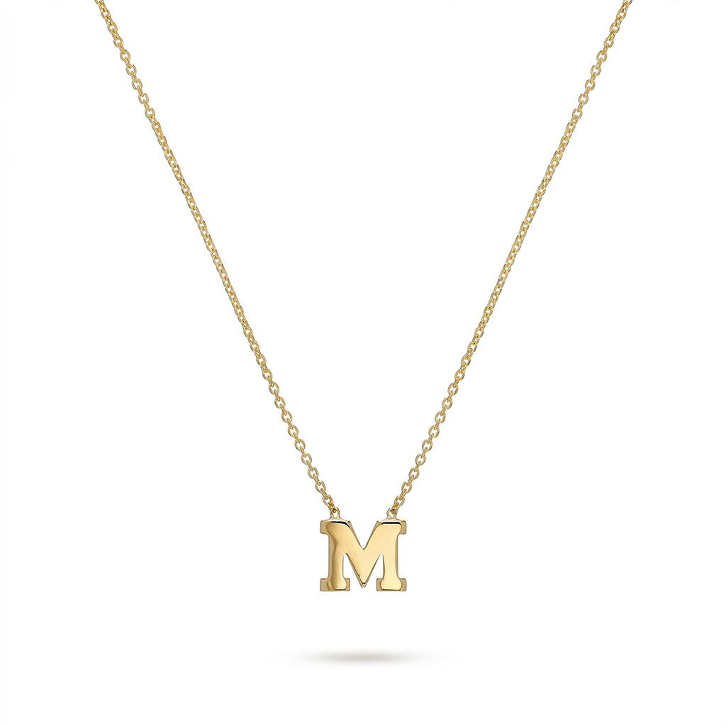 18k Gold Initial Necklace Silver With Bold Statement Appeal