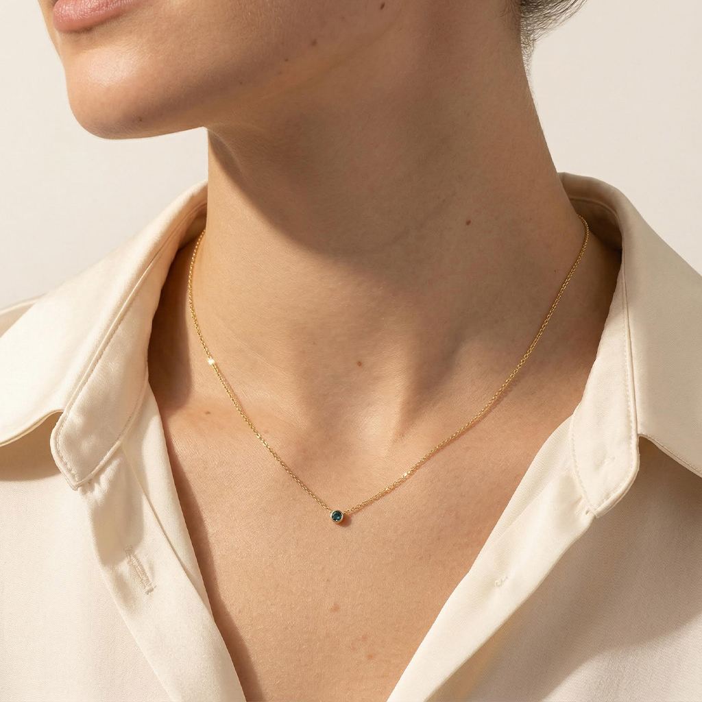 Bezel Birthstone Necklace Bold Statement Style With Street Luxury - Image 4