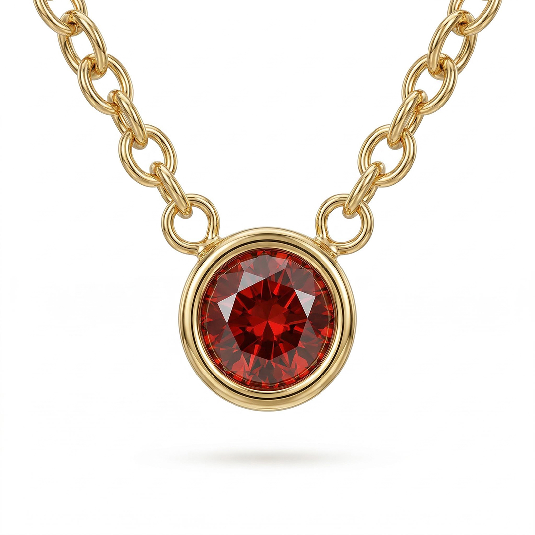 Bezel Birthstone Necklace Bold Statement Style With Street Luxury - Image 5