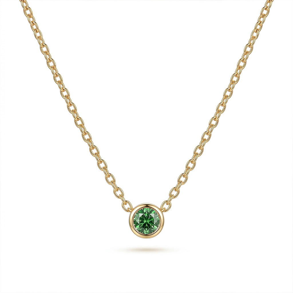 Bezel Birthstone Necklace Bold Statement Style With Street Luxury