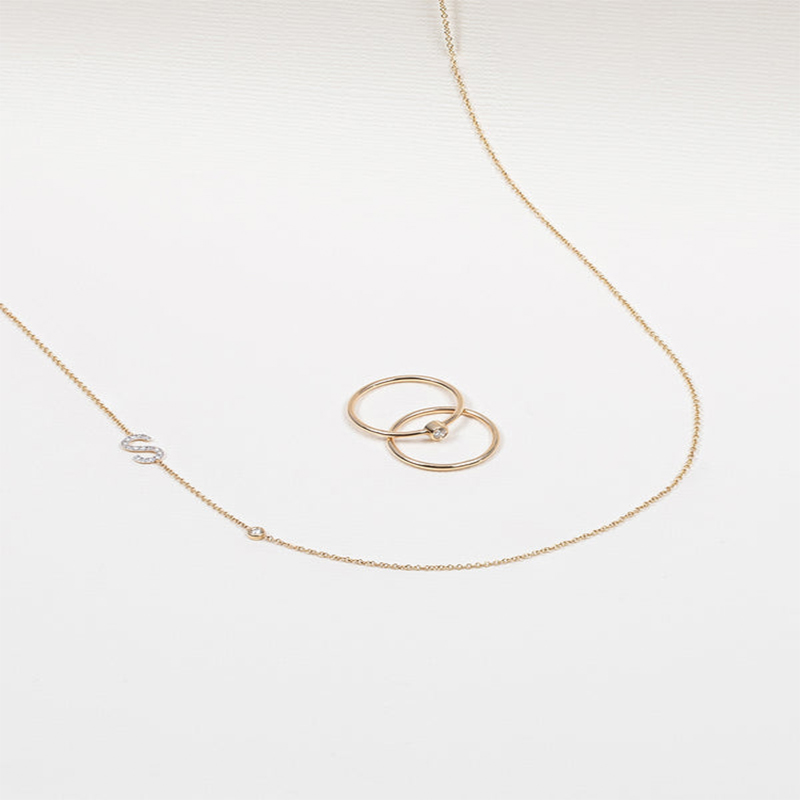 Diamond Initial And Birthstone Necklace Iced Out Shine With Street Luxury - Image 4