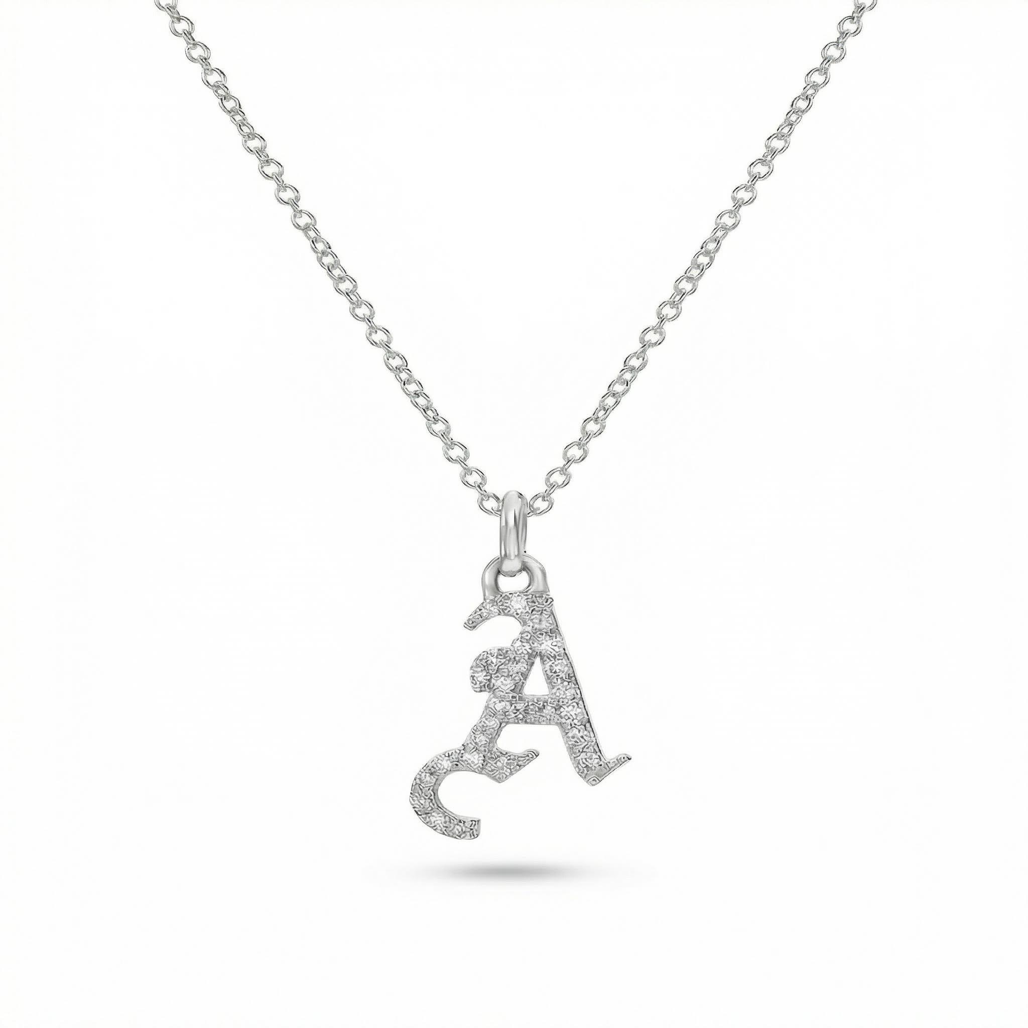 Gothic Diamond Initial Necklace Iced Out Shine With Street Luxury - Image 5