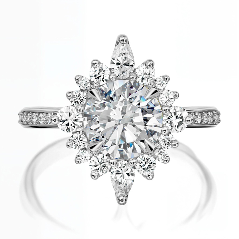 1.28ct Round Cut Vvs Moissanite S925 Silver Engagement Ring Iced Out - Image 3