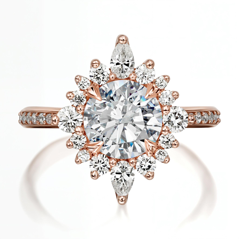 1.28ct Round Cut Vvs Moissanite S925 Silver Engagement Ring Iced Out - Image 5