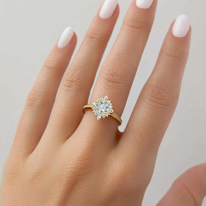 1.28ct Round Cut Vvs Moissanite S925 Silver Engagement Ring Iced Out - Image 6