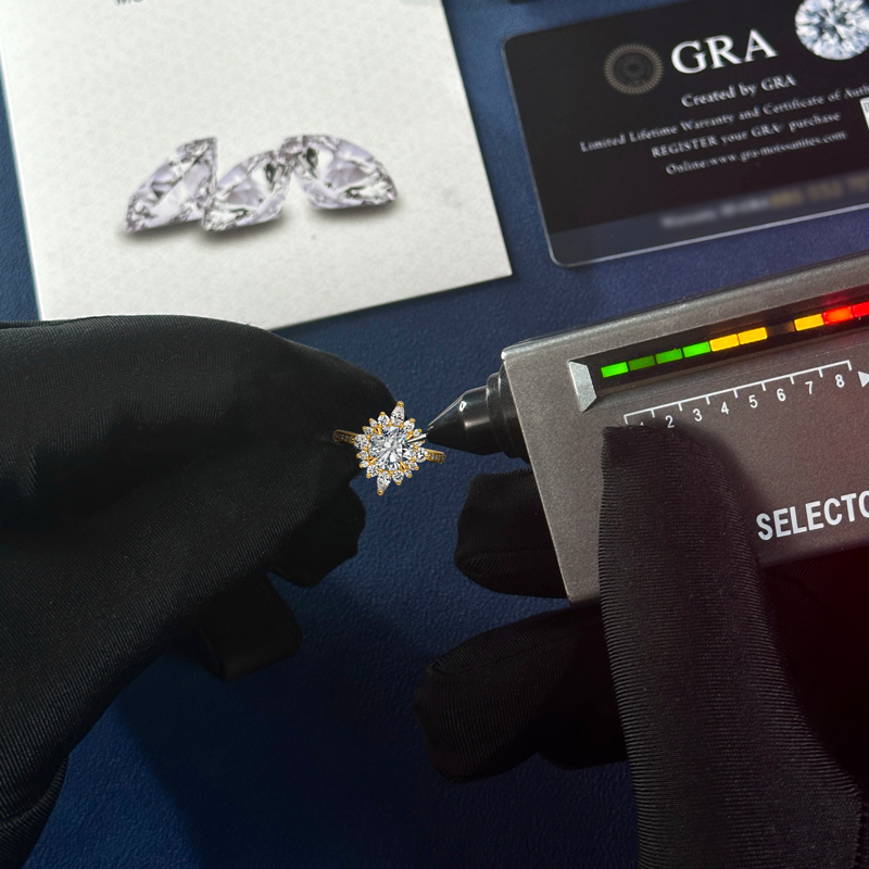 1.28ct Round Cut Vvs Moissanite S925 Silver Engagement Ring Iced Out - Image 7