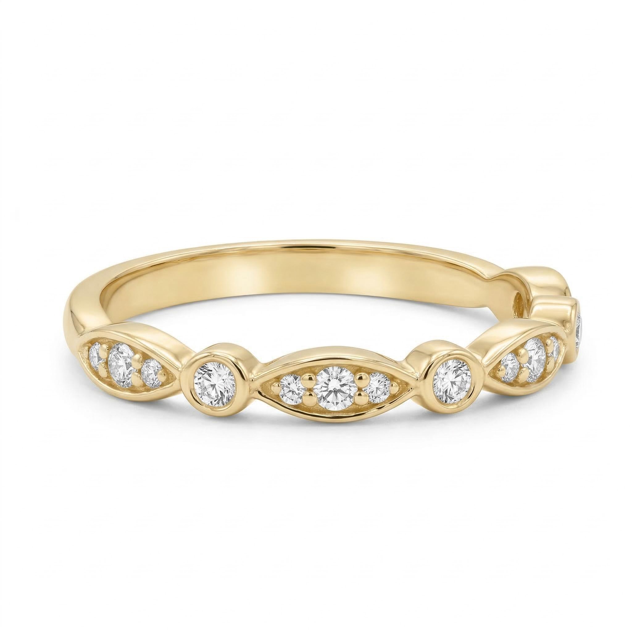 0.16ct Round Cut Vvs Moissanite S925 Silver Wedding Band Iced Out