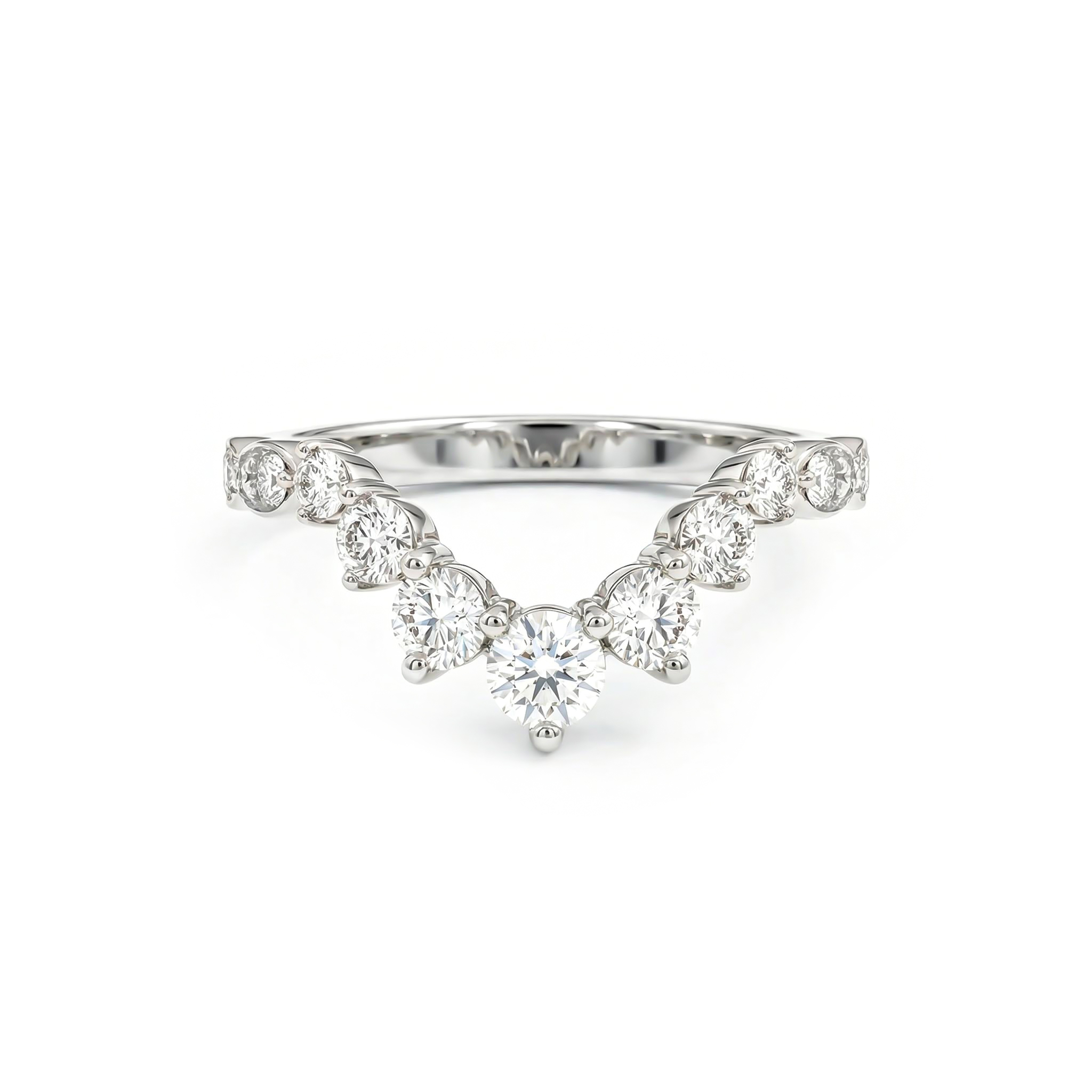 0.68ct. Tw. Round Cut Vvs Moissanite S925 Silver Wedding Band Iced Out - Image 4