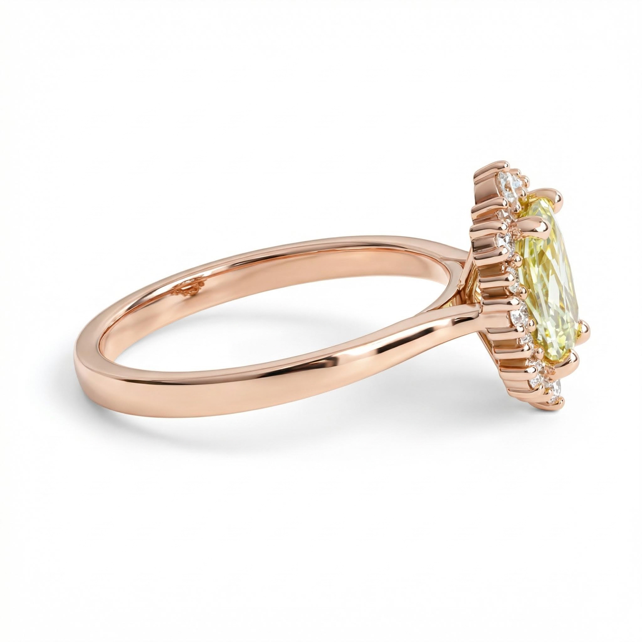 1.86ct Cushion & Round Cut Light Green Sapphire Diamond S925 Silver - Image 5