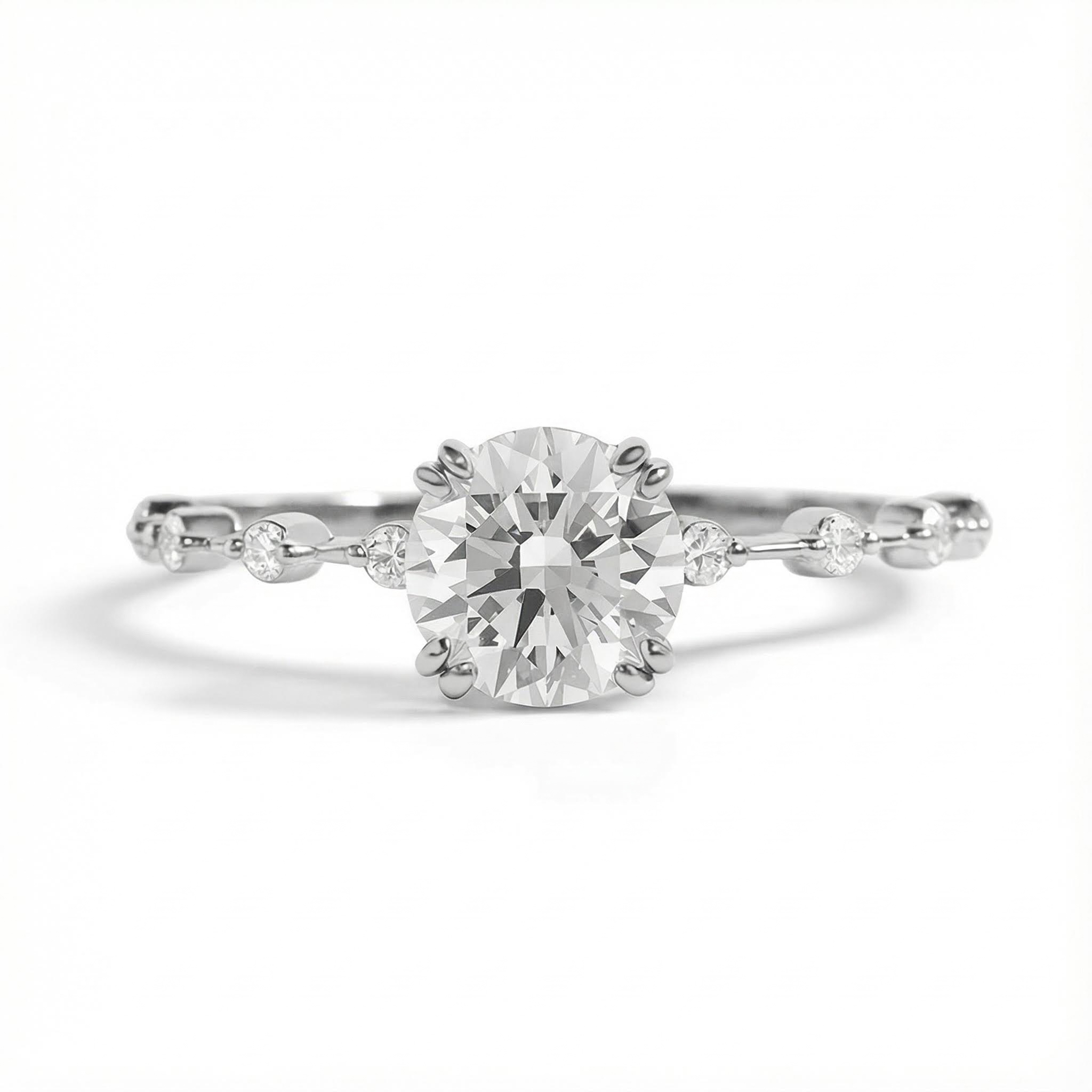 0.716ct Round Cut Vvs Moissanite S925 Silver Engagement Ring Iced Out - Image 3