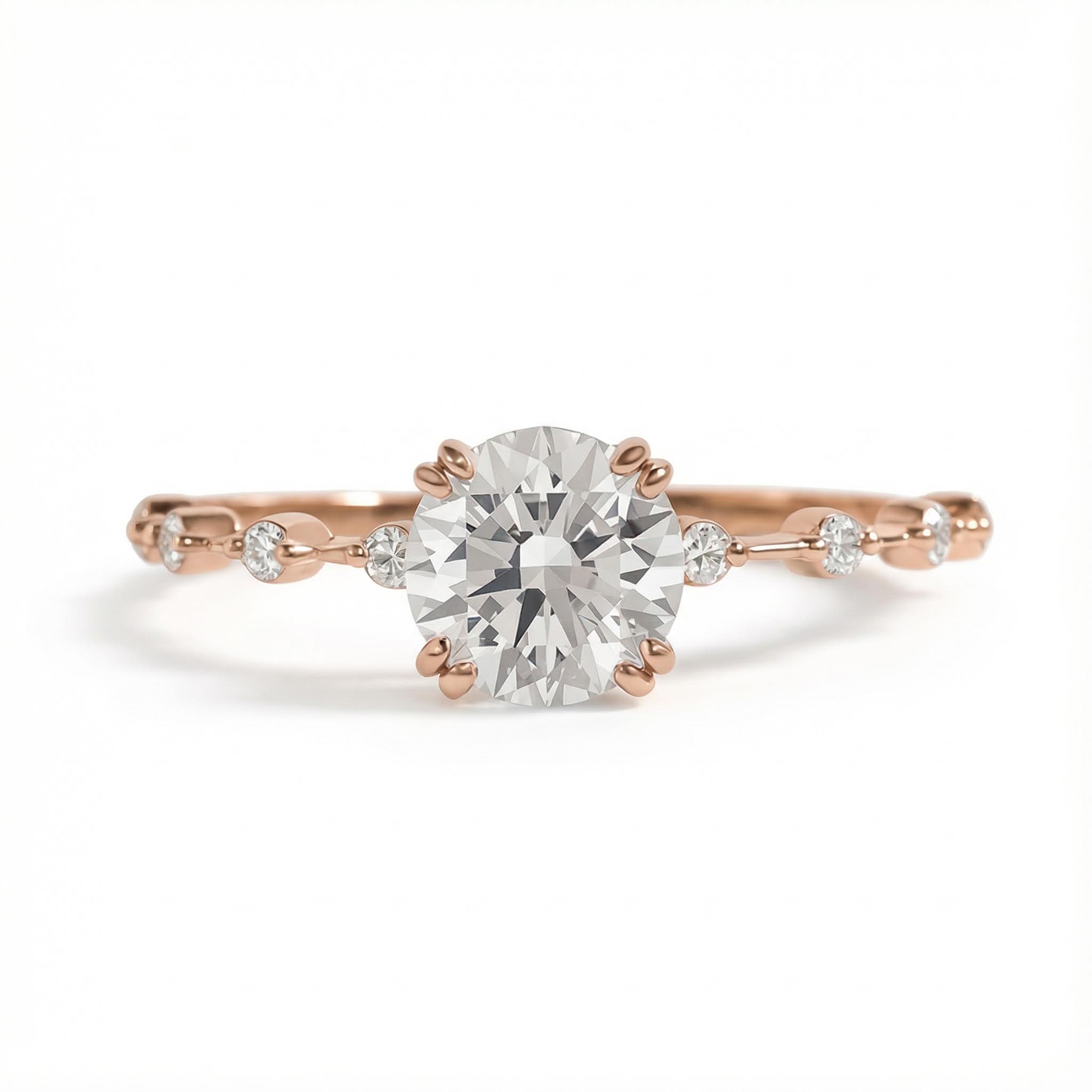 0.716ct Round Cut Vvs Moissanite S925 Silver Engagement Ring Iced Out - Image 4