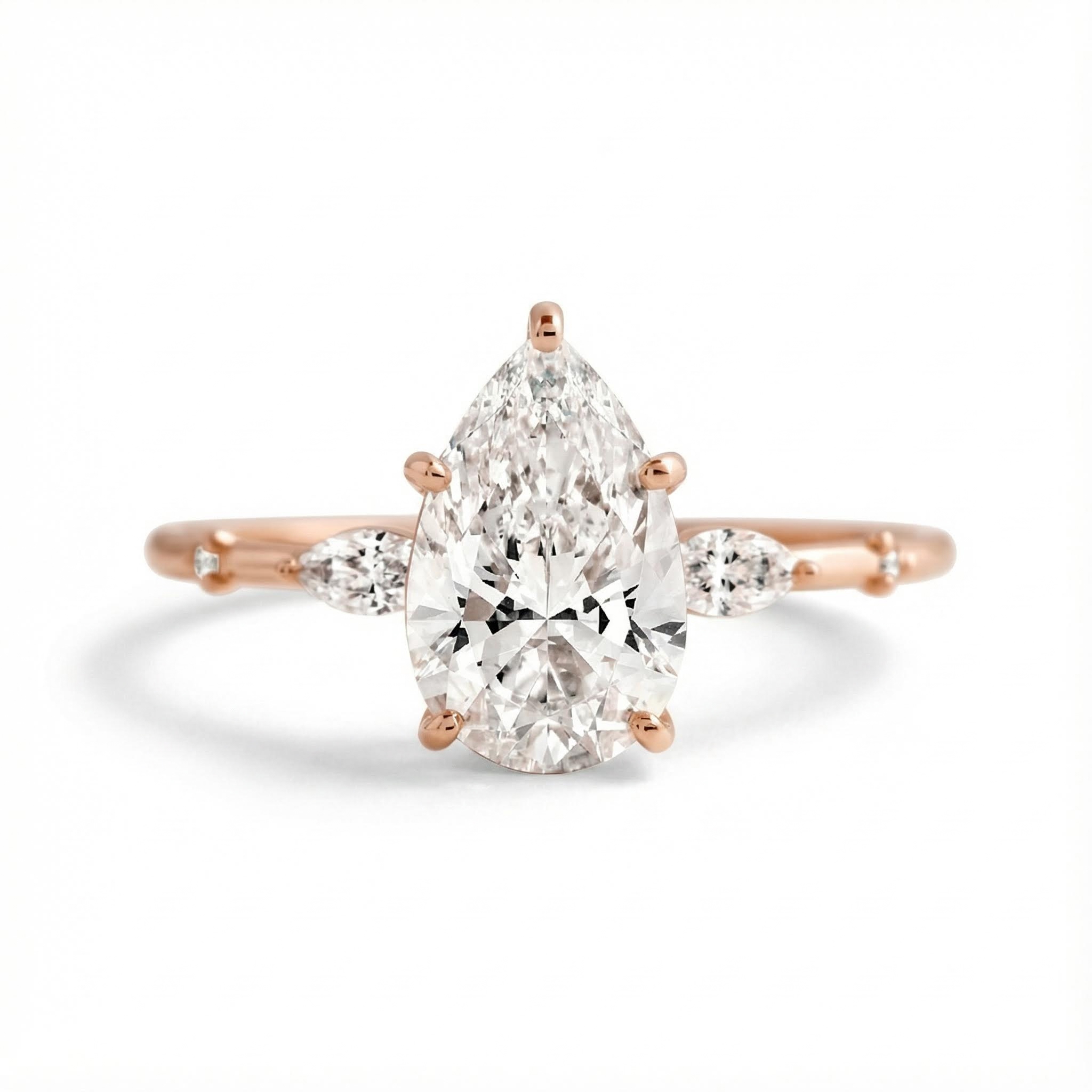 Bold 1.745ct Pear & Marquise Cut Vvs Moissanite S925 Silver Engagement Ring - Image 4