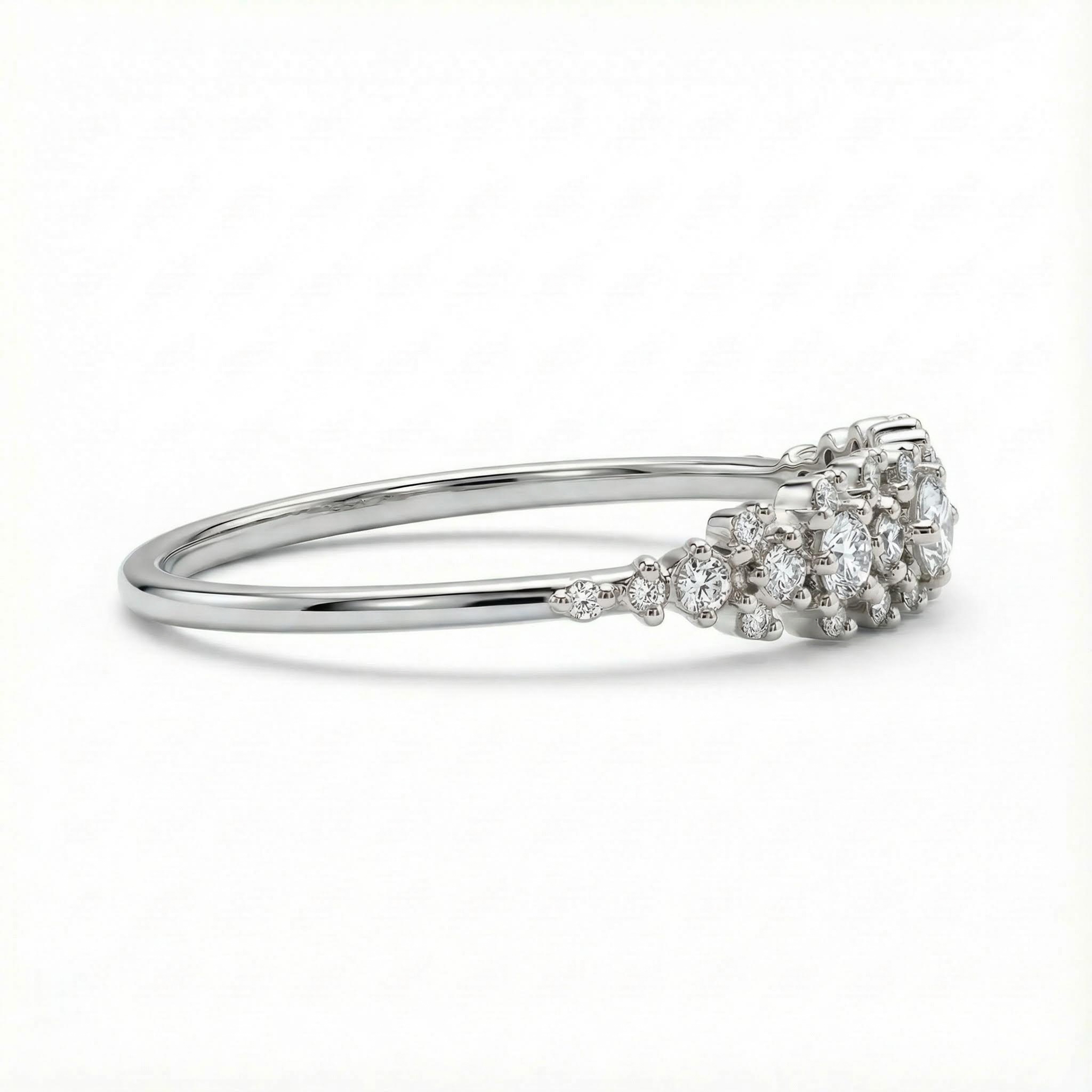 0.3ct. Tw. Round Cut Vvs Moissanite S925 Silver Wedding Band Iced Out - Image 6