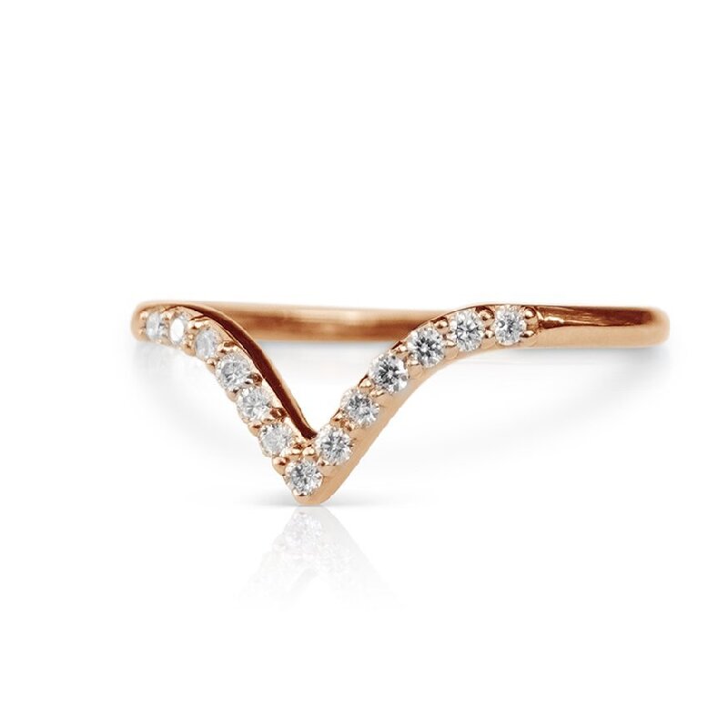 0.065ct V-shape Round Cut Vvs Moissanite S925 Silver Wedding Band Iced Out - Image 7