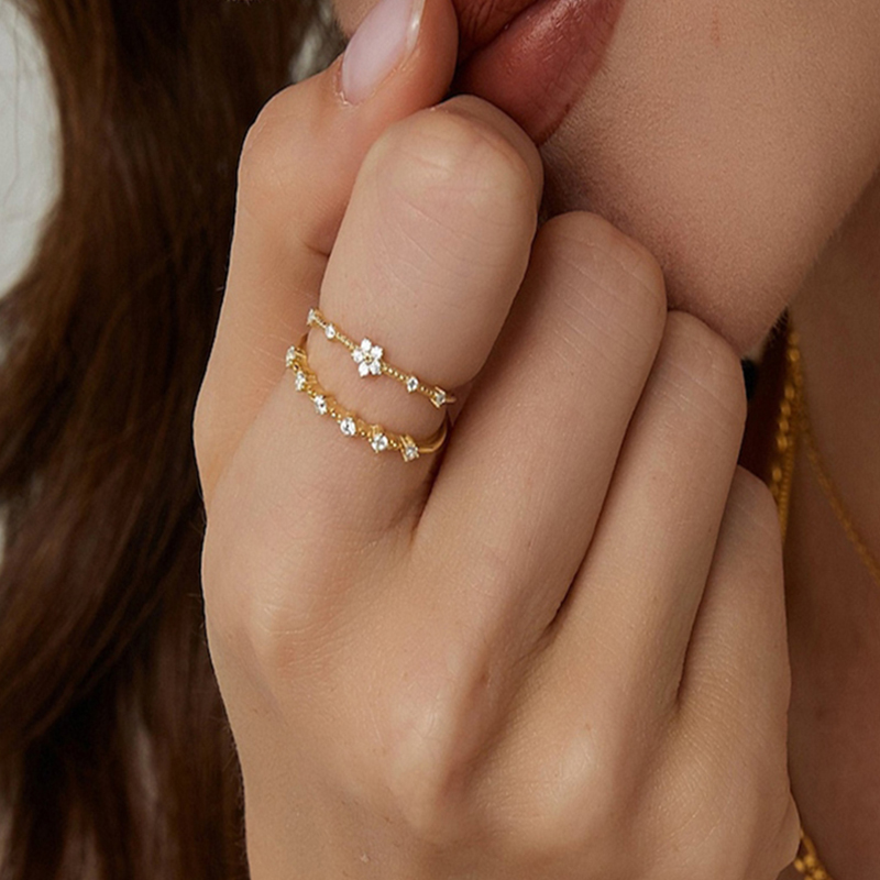 Colourful Tiny Flower Stacking Ring Bold Statement Style With Street Luxury - Image 3