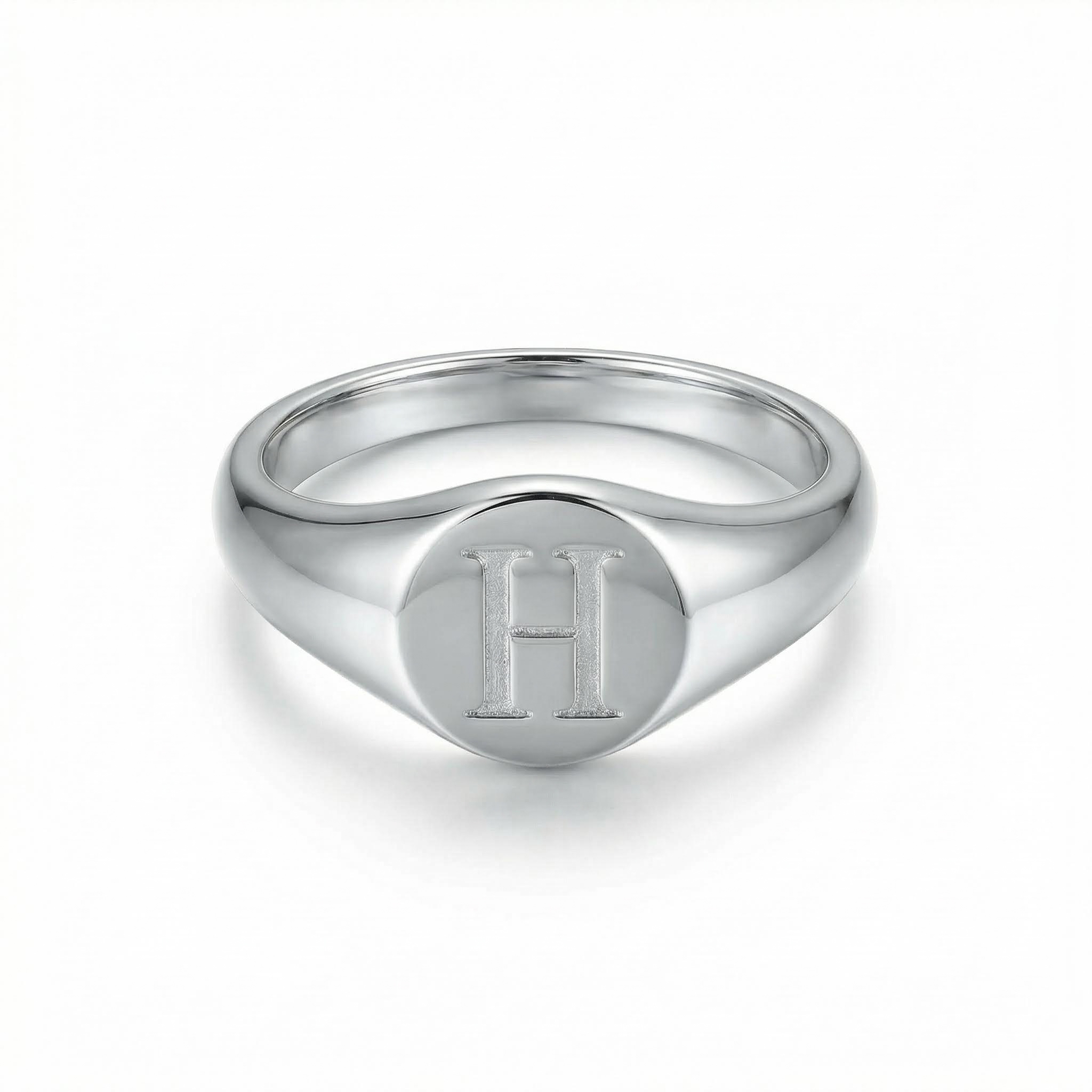 Small Letters Signet Ring Bold Statement Style With Street Luxury - Image 4