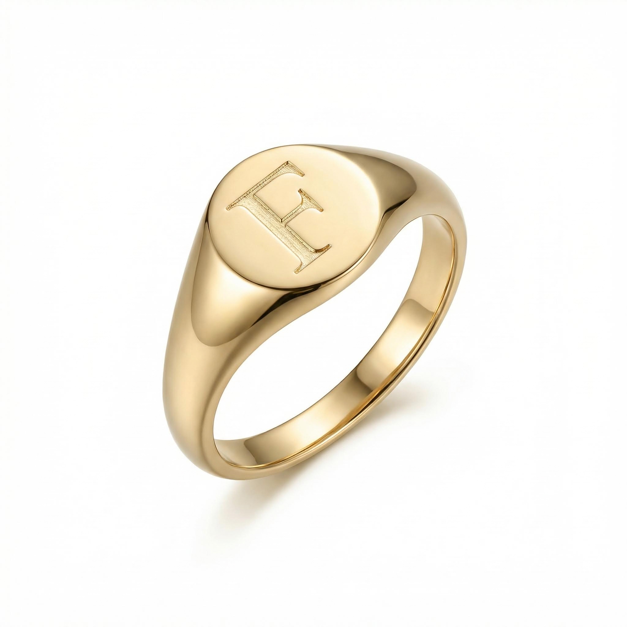 Small Letters Signet Ring Bold Statement Style With Street Luxury - Image 5