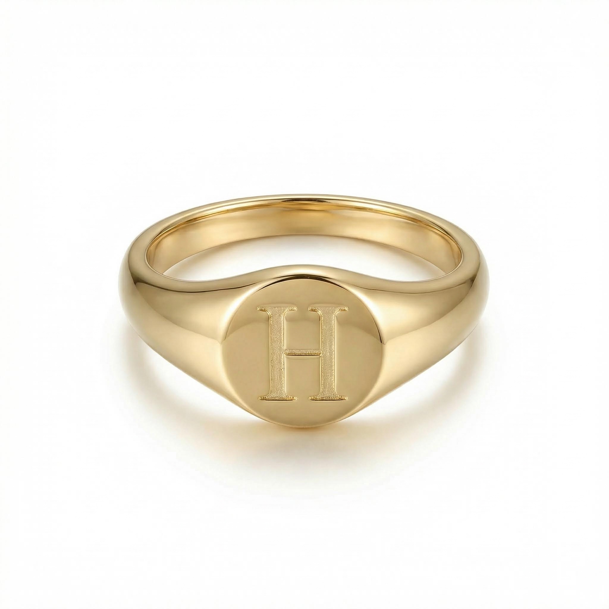 Small Letters Signet Ring Bold Statement Style With Street Luxury