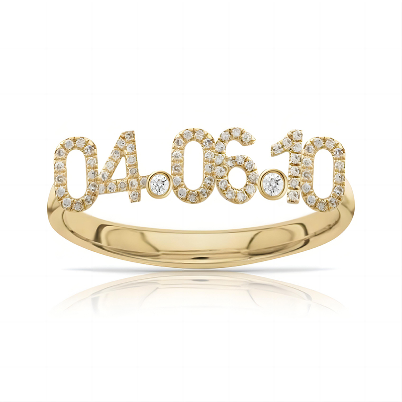 Diamond Date & Birthstone Ring Iced Out Shine With Street Luxury