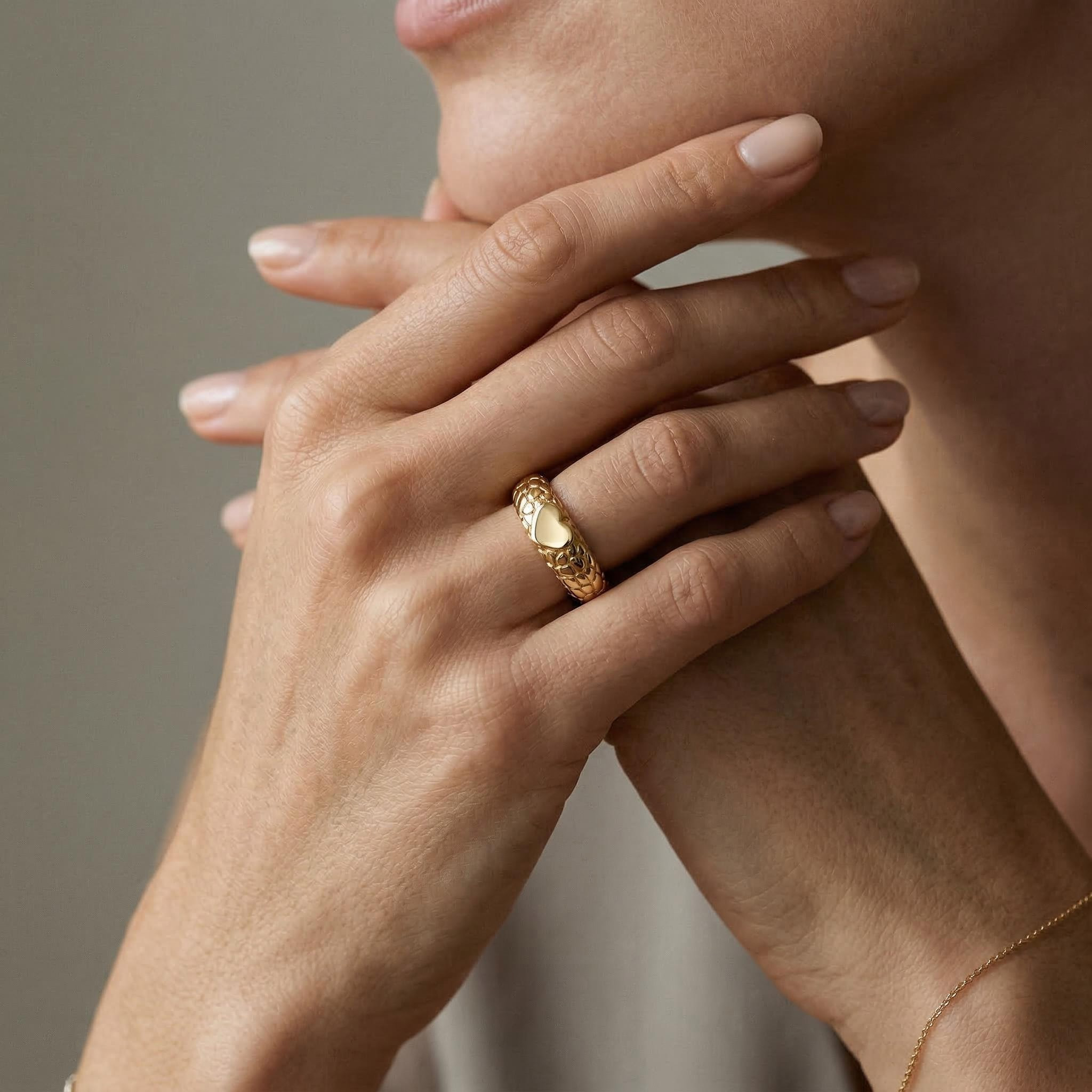 Heart Nugget Ring In Gold Gold With Bold Statement Appeal - Image 3