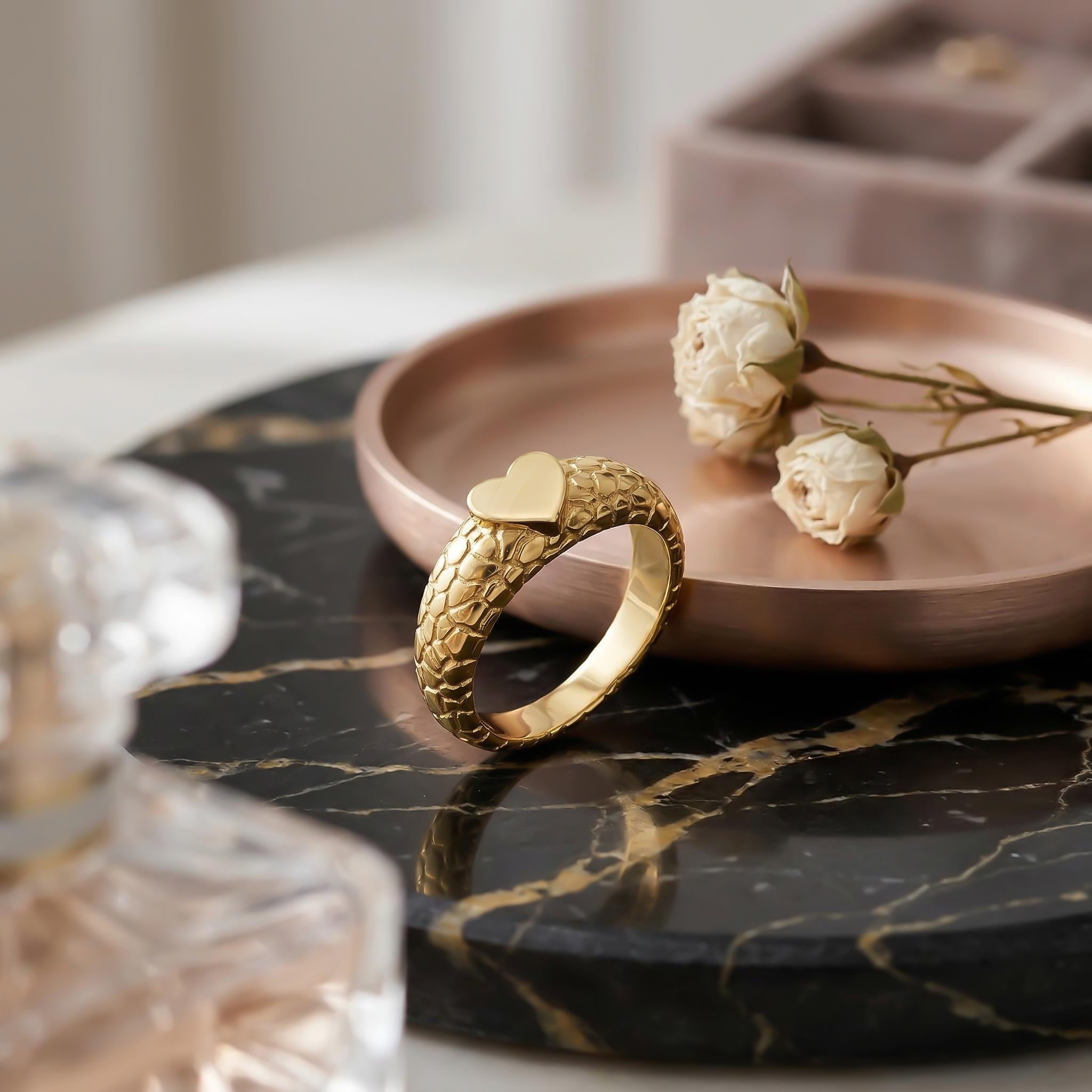 Heart Nugget Ring In Gold Gold With Bold Statement Appeal - Image 6
