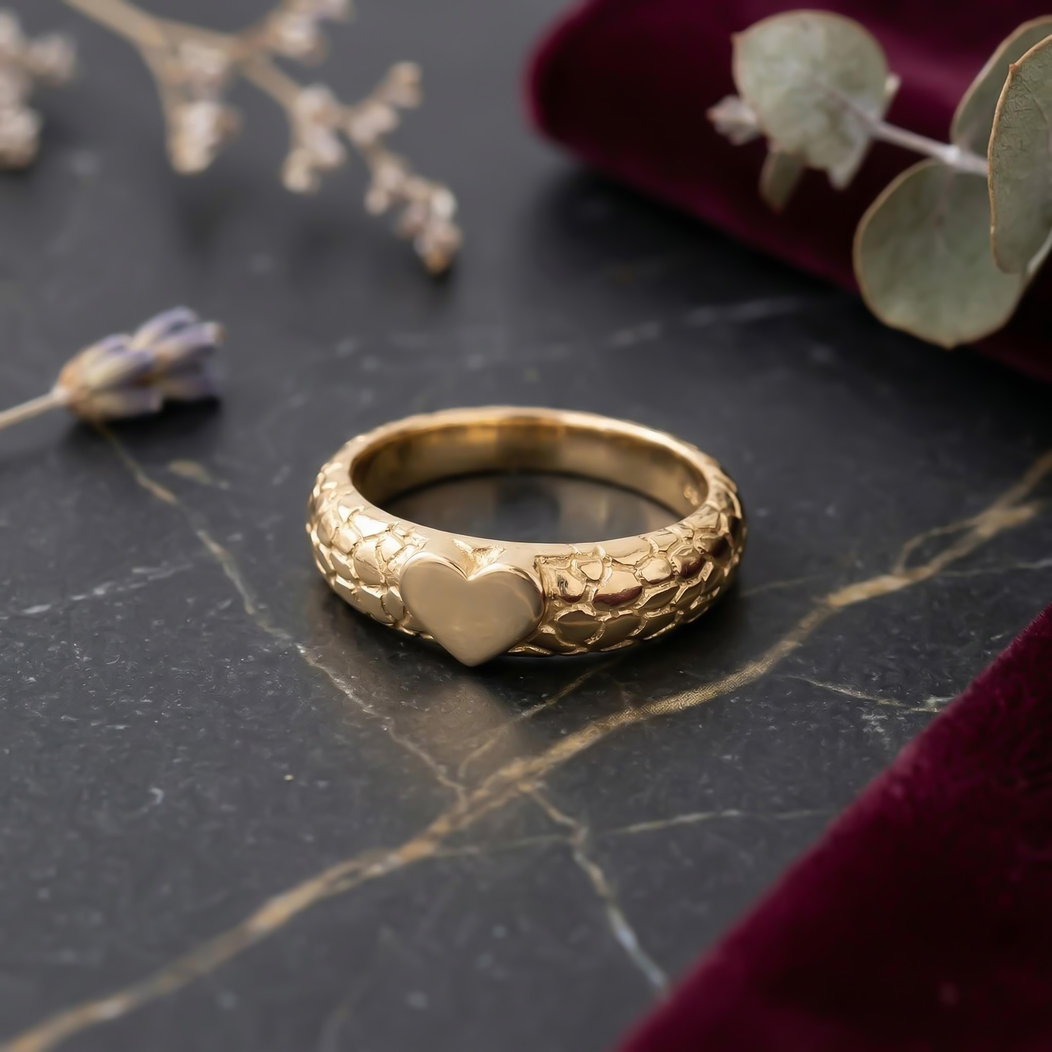 Heart Nugget Ring In Gold Gold With Bold Statement Appeal - Image 7