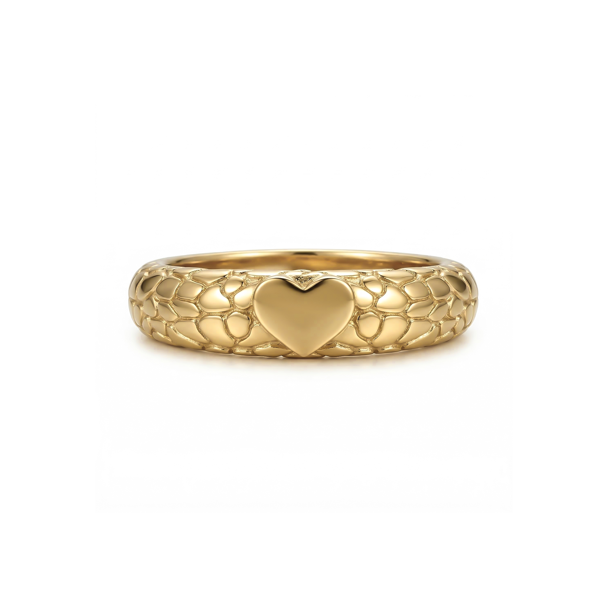 Heart Nugget Ring In Gold Gold With Bold Statement Appeal