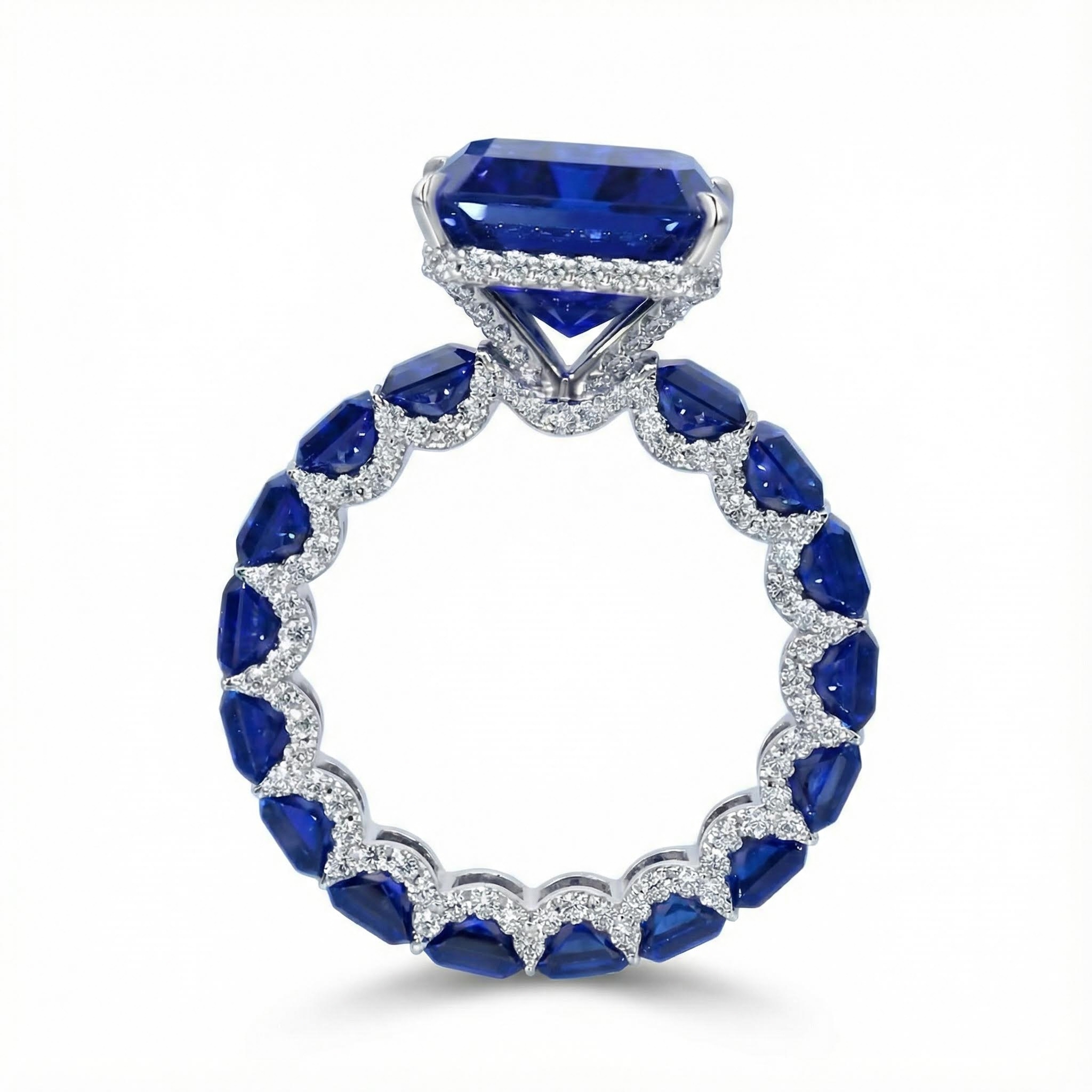 28.28ct. Tw. Luxury Fancy Yellow/amethyst/sapphire Radiant Cut Pave Halo - Image 8