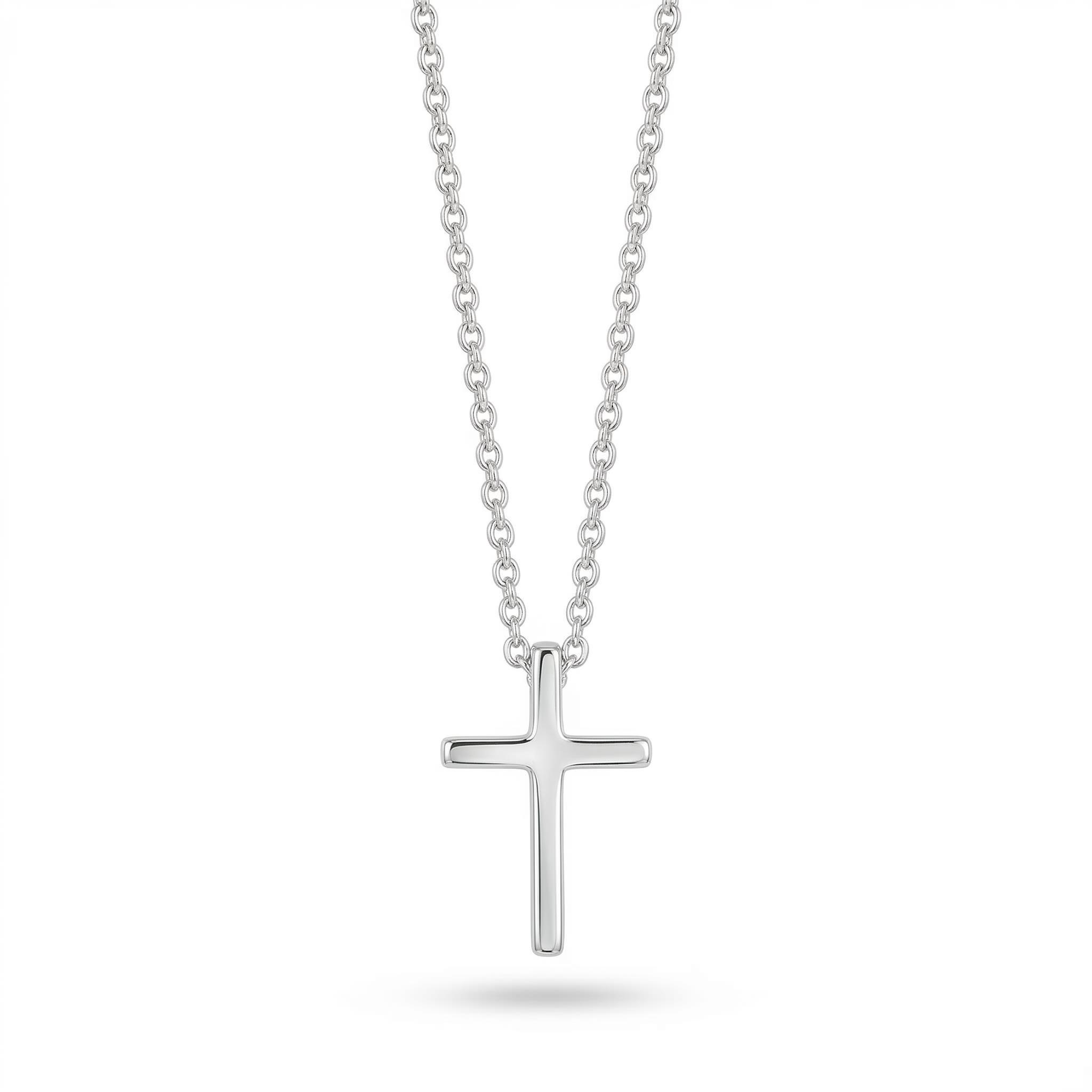 Sterling Silver Glossy Cross Necklace Made For Street Luxury Energy - Image 3