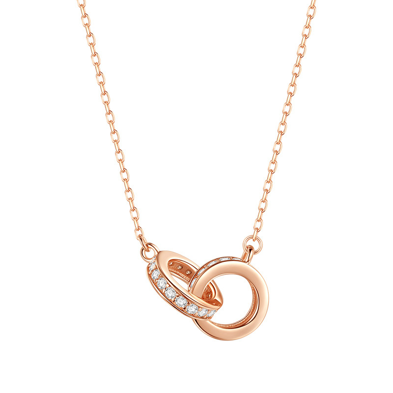 Sterling Silver Iced Out Double Circle Necklace With Street Luxury Shine - Image 5