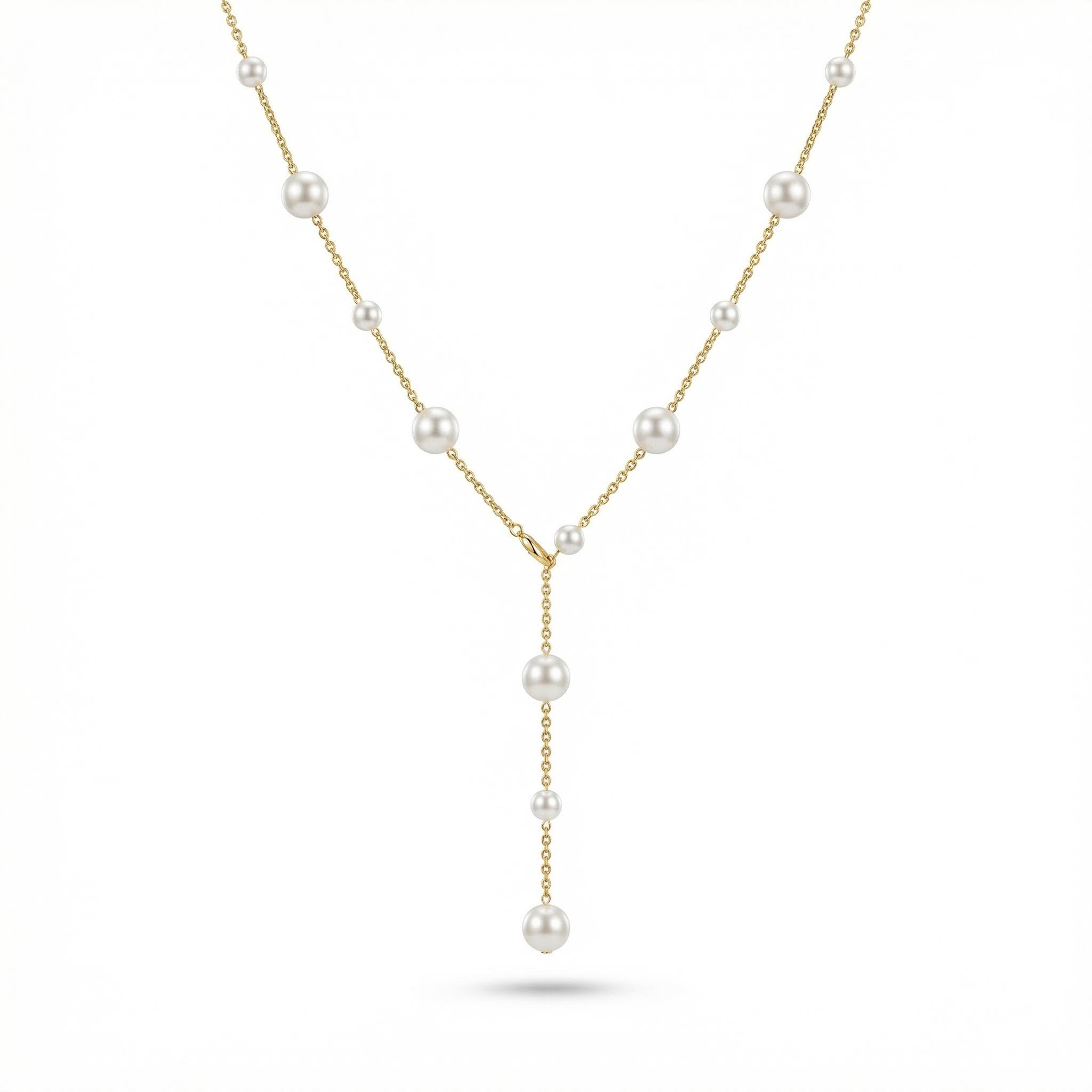 Baroque Style Pearl Necklace In 18k Gold With Street Luxury Shine