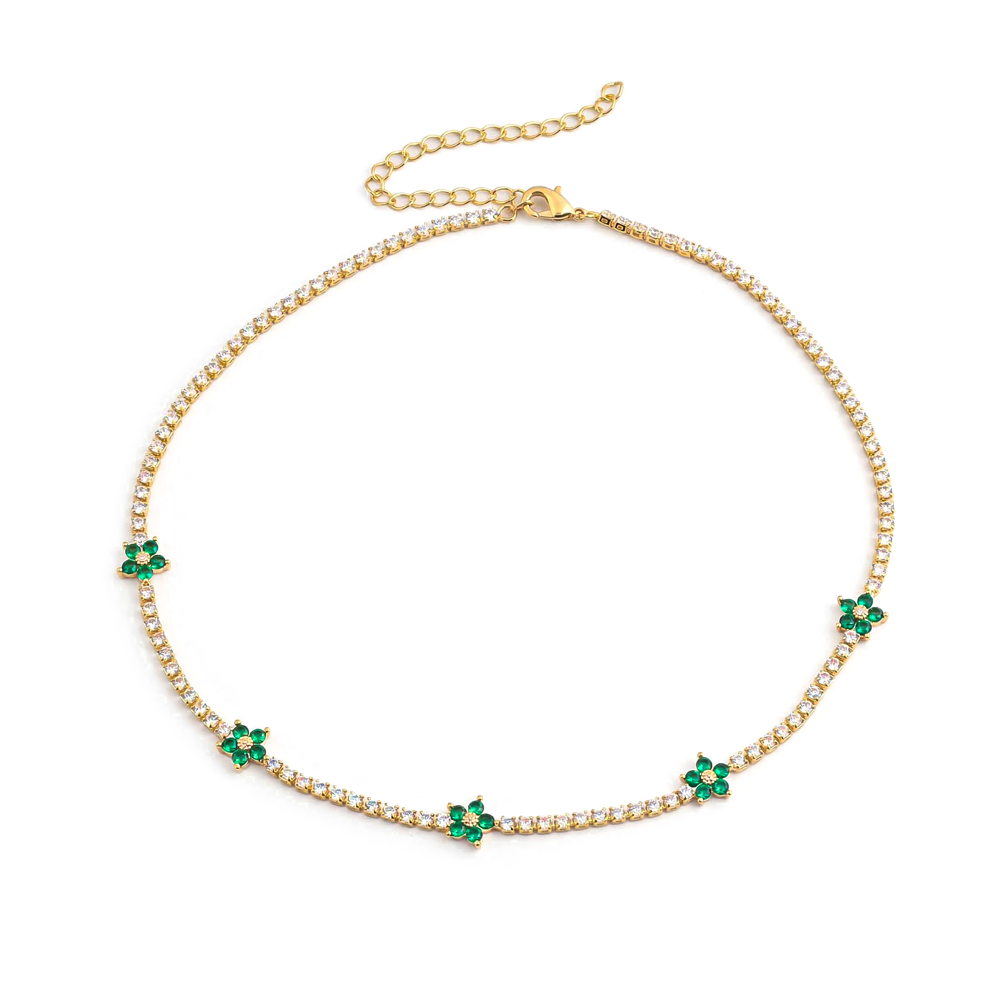 Flowers Tennis Choker Necklace Iced Out With Bold Statement Appeal - Image 5