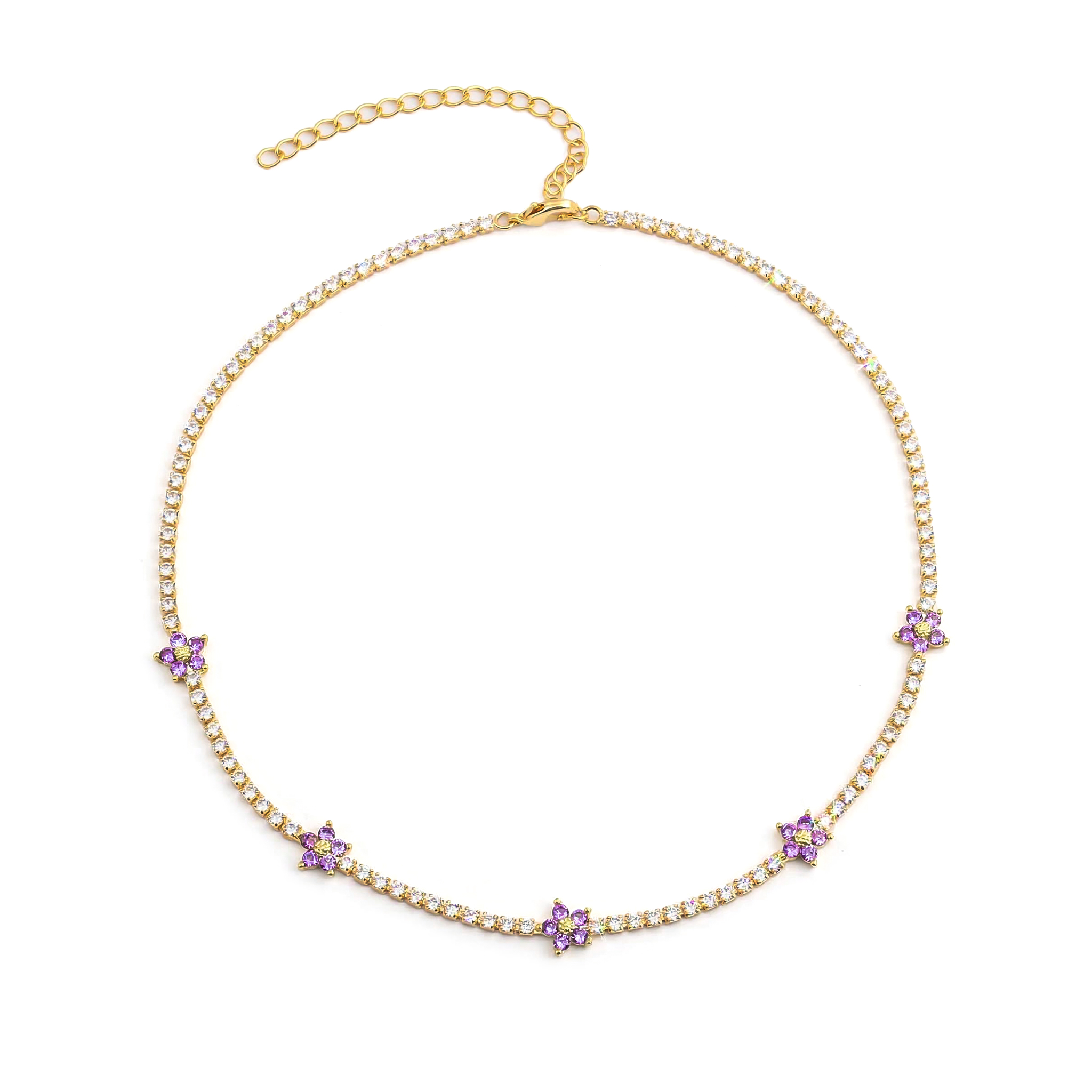 Flowers Tennis Choker Necklace Iced Out With Bold Statement Appeal - Image 6