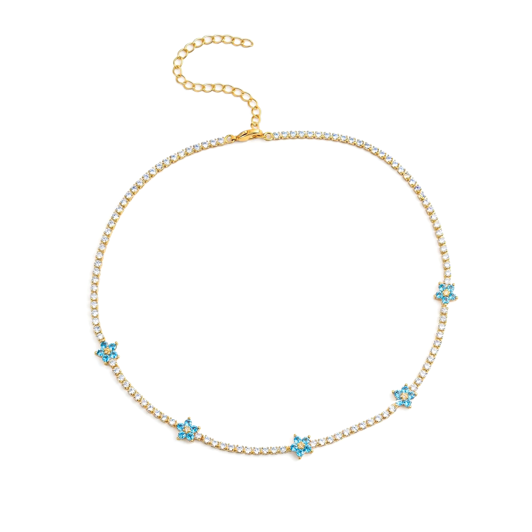Flowers Tennis Choker Necklace Iced Out With Bold Statement Appeal - Image 8