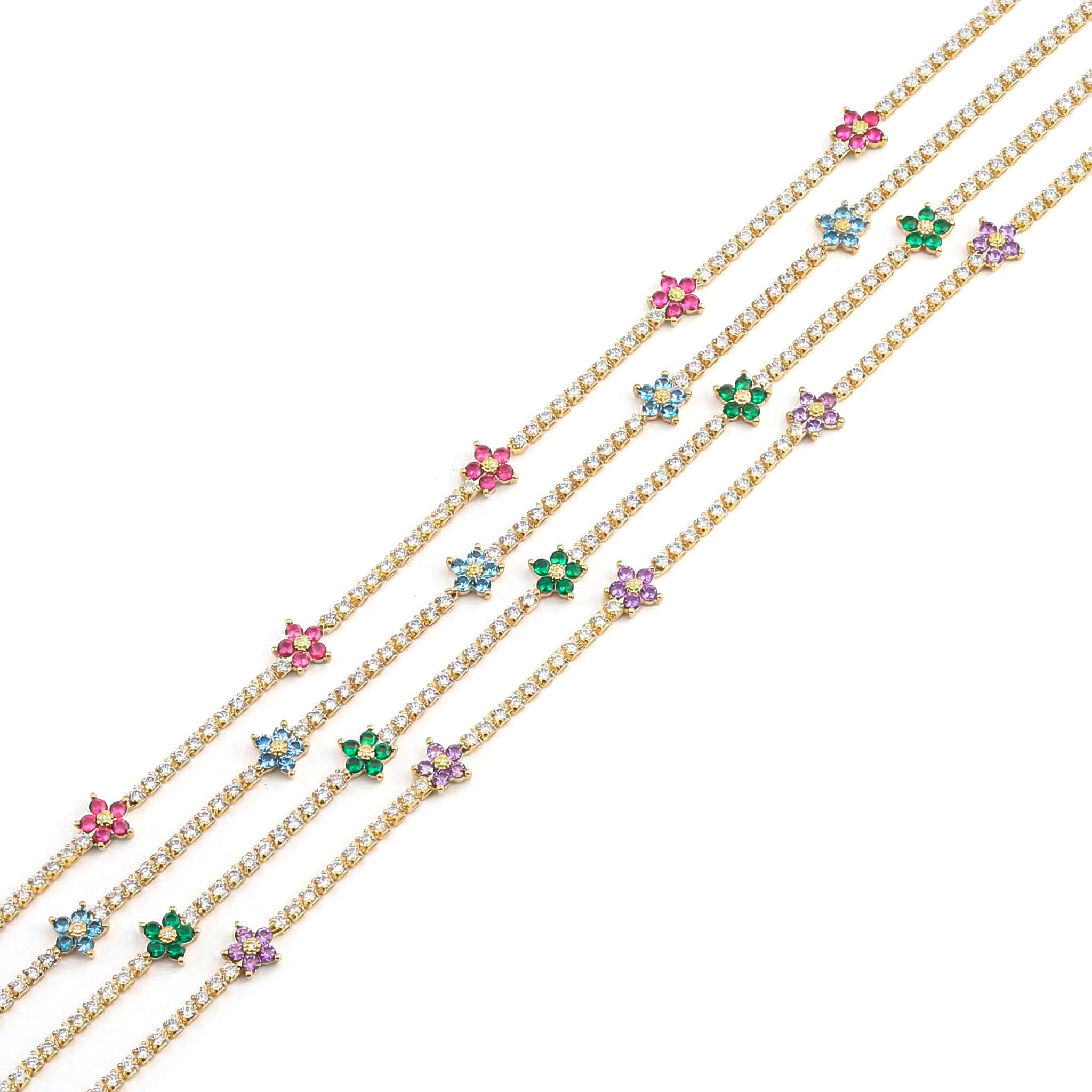 Flowers Tennis Choker Necklace Iced Out With Bold Statement Appeal - Image 9