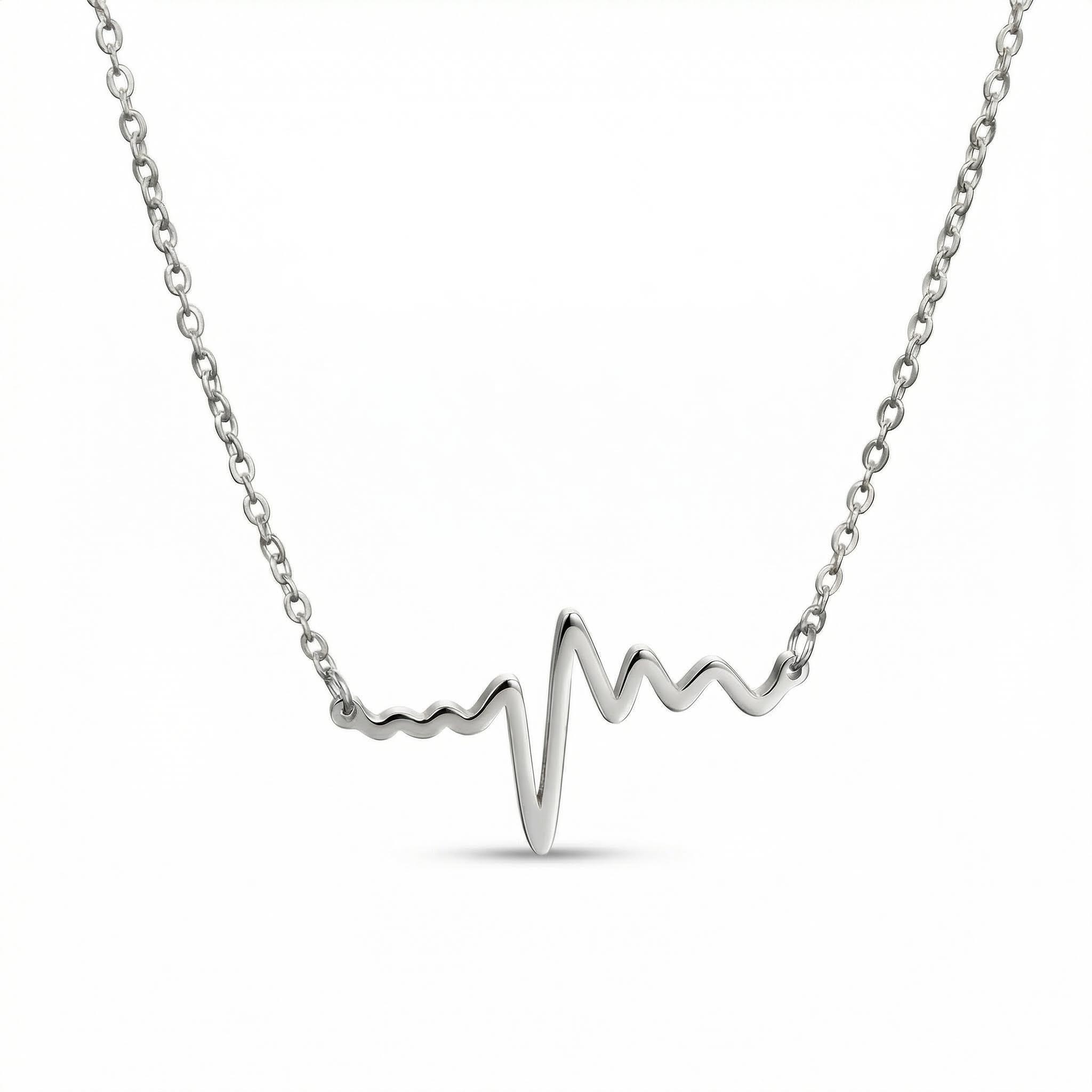 Fancy Stylish Heartbeat Necklace Bold Statement Style With Street Luxury - Image 3