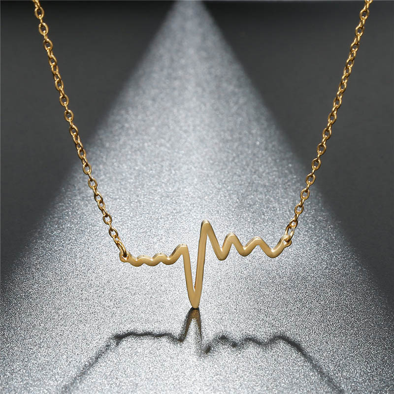 Fancy Stylish Heartbeat Necklace Bold Statement Style With Street Luxury - Image 6