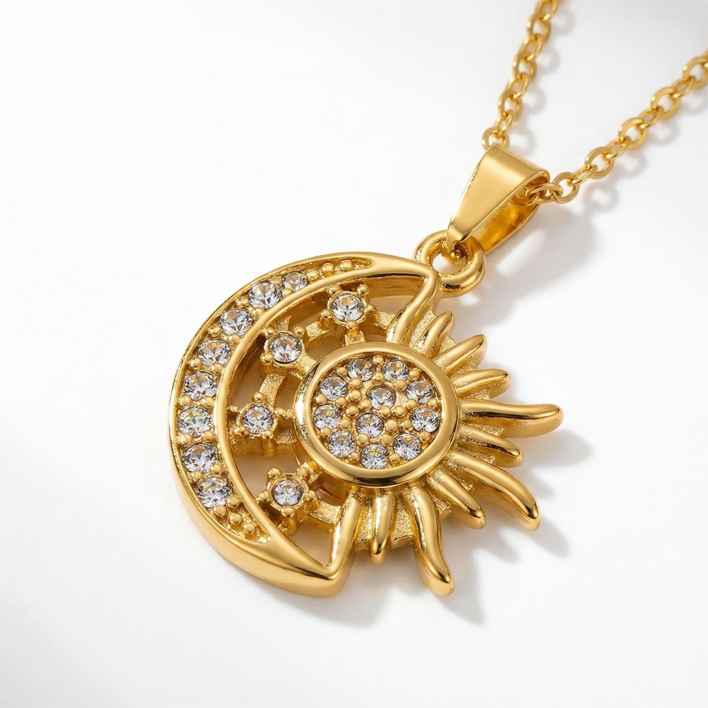 Sun Moon Star Pendant Necklace Bold Statement Style With Street Luxury - Image 4