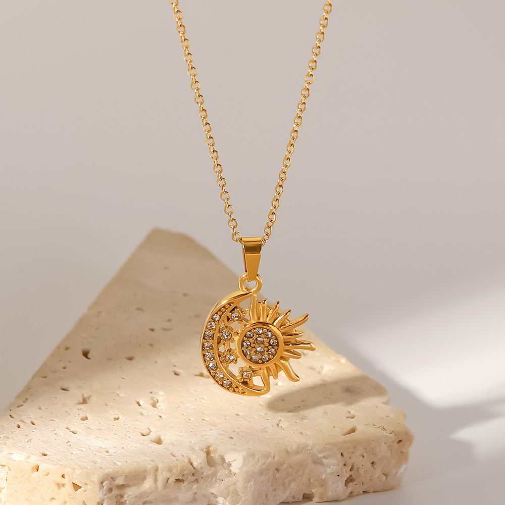 Sun Moon Star Pendant Necklace Bold Statement Style With Street Luxury - Image 6