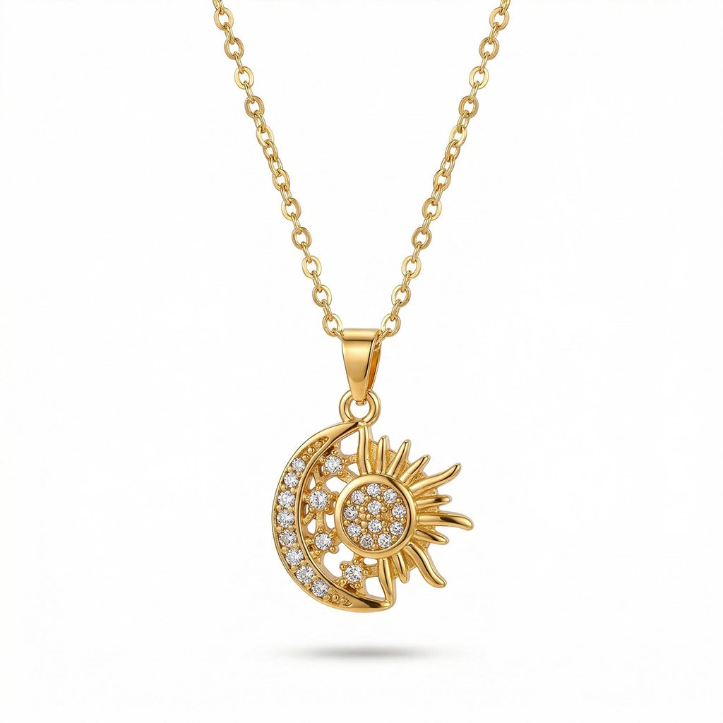 Sun Moon Star Pendant Necklace Bold Statement Style With Street Luxury