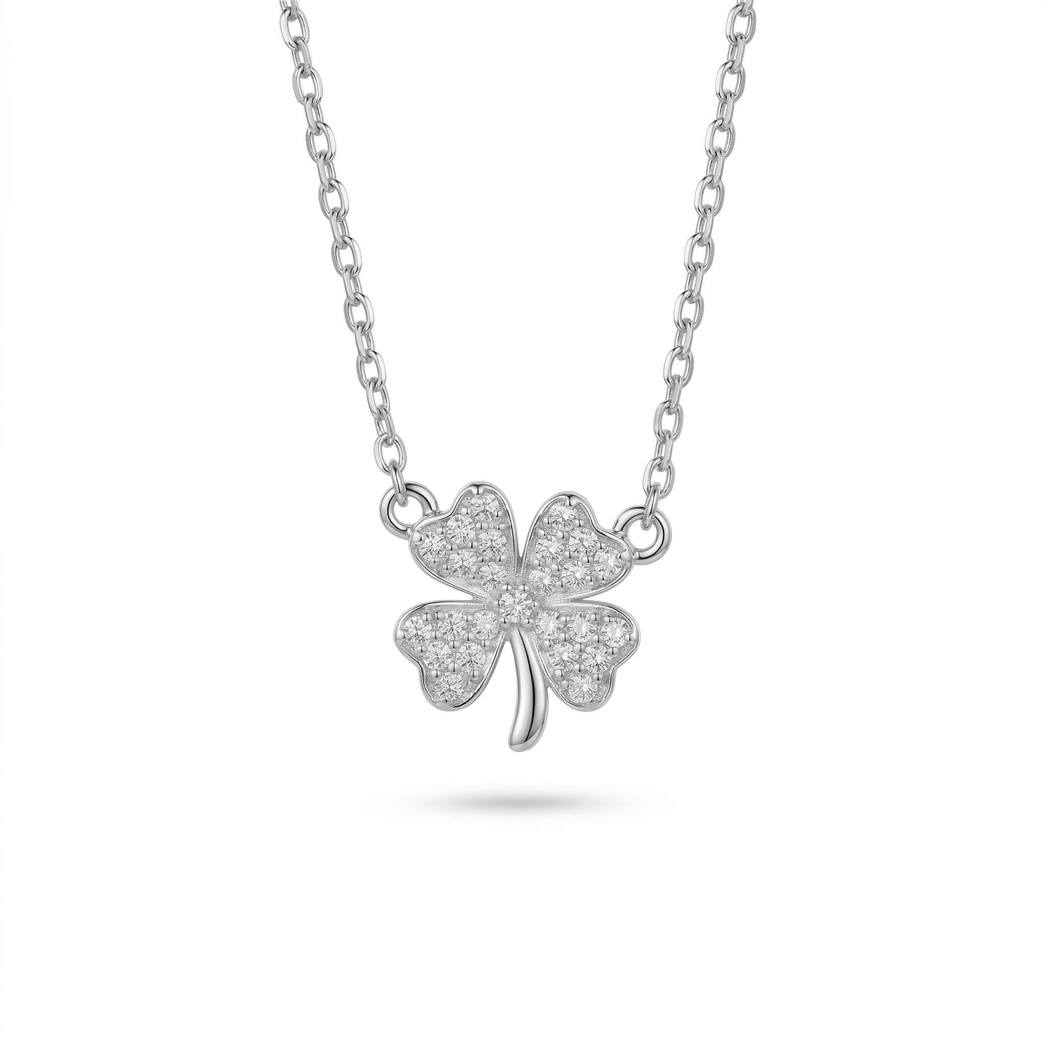 Sterling Silver Four-leaf Clover Choker Necklace With Street Luxury Shine - Image 4
