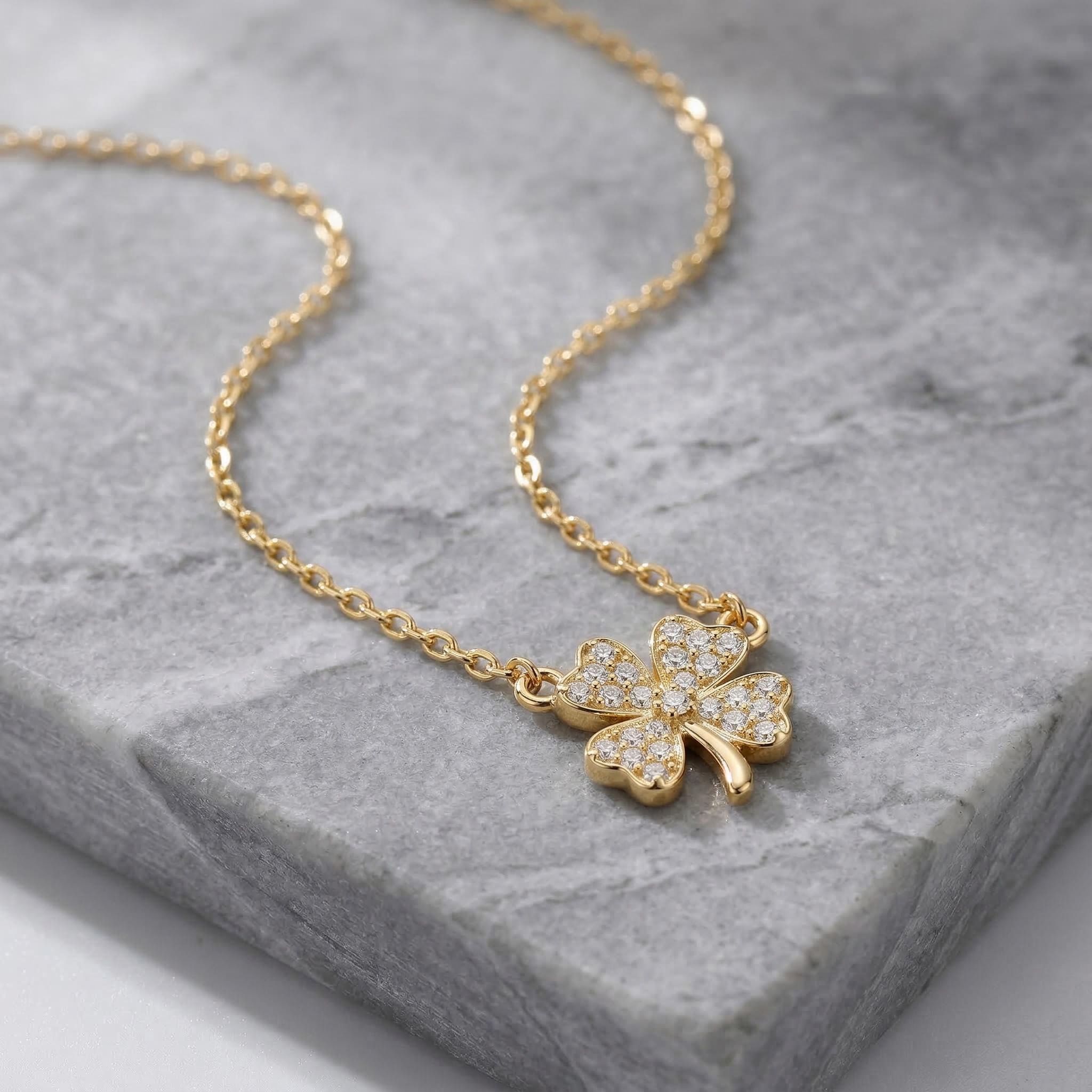 Sterling Silver Four-leaf Clover Choker Necklace With Street Luxury Shine - Image 6