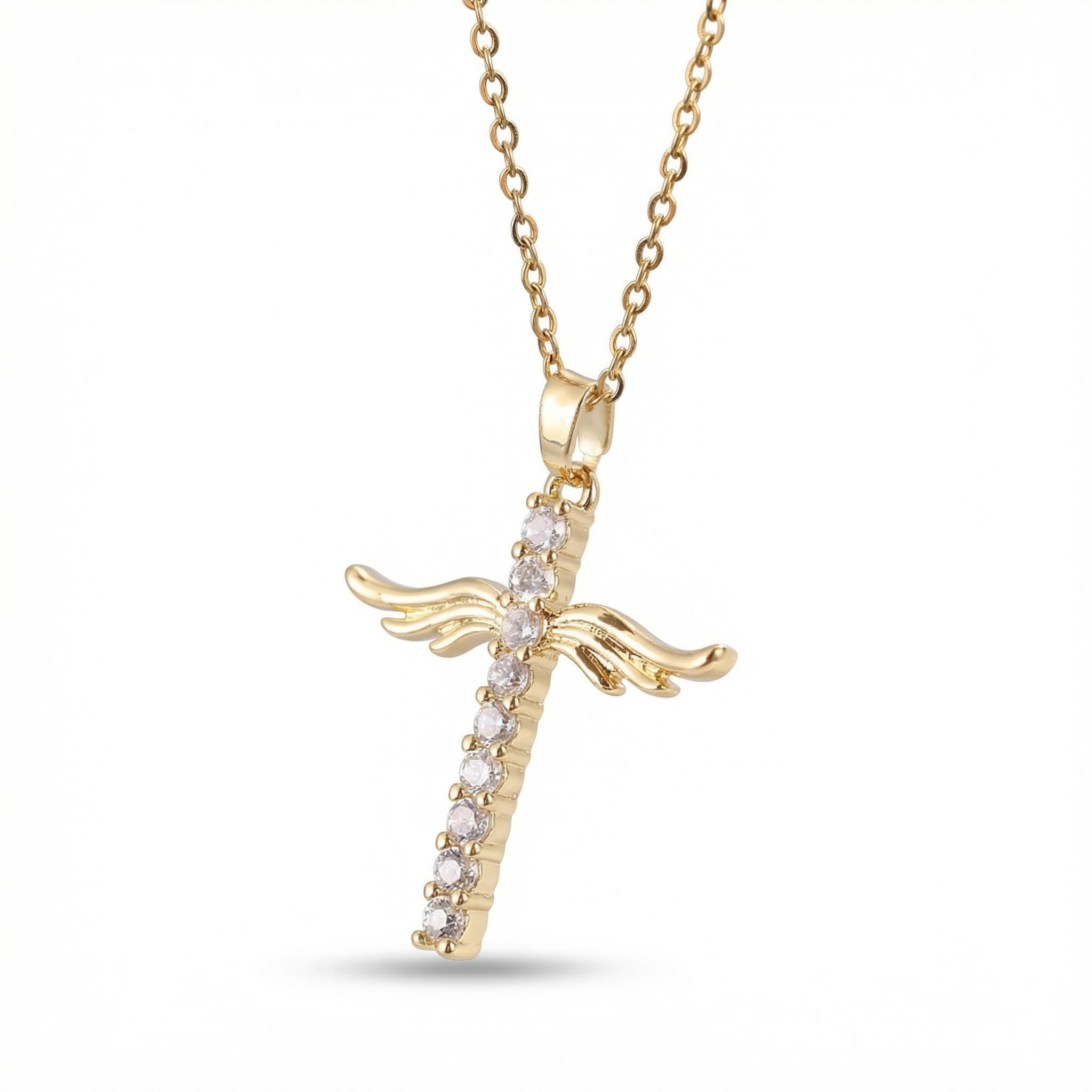 Angel Wings Cross Pendant Necklace Bold Statement Style With Street Luxury - Image 4