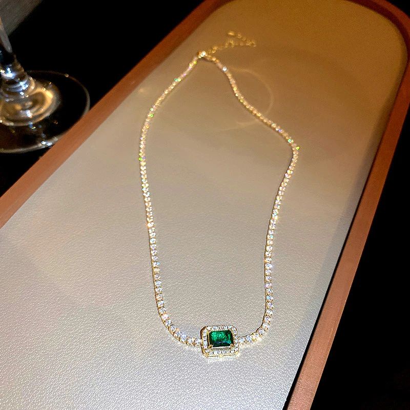 Multicolor Square Tennis Chain In White Gold With Iced Out Shine - Image 6
