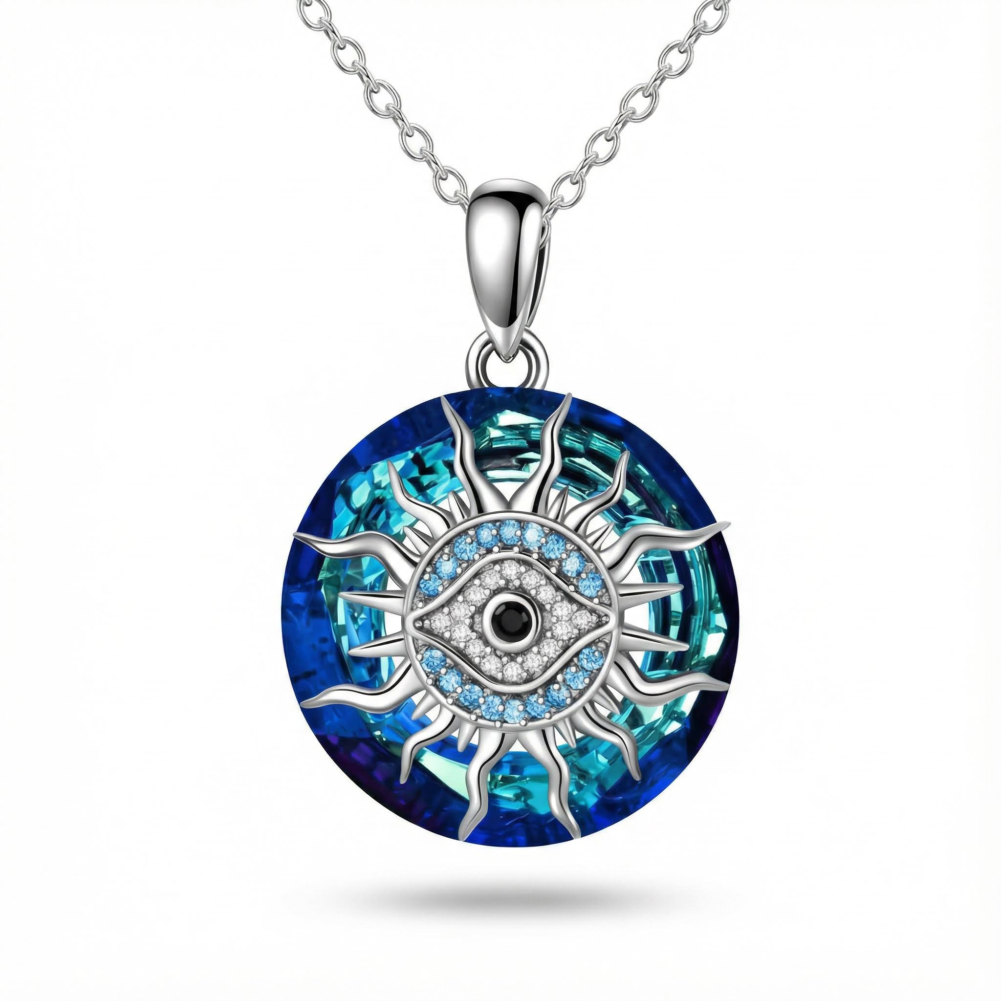 You Always Be Protected Crystal Evil Eye Necklace With Street Luxury Shine - Image 3