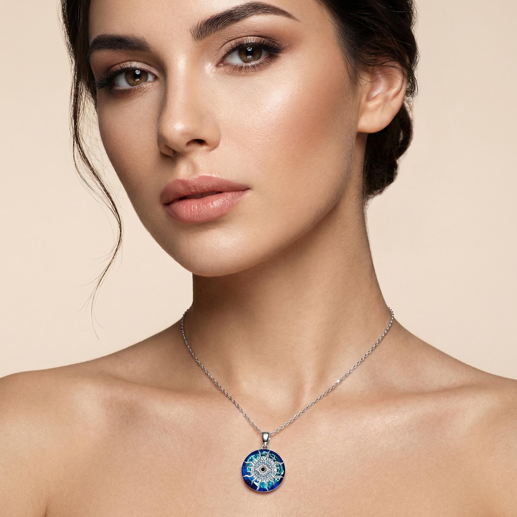 You Always Be Protected Crystal Evil Eye Necklace With Street Luxury Shine - Image 5