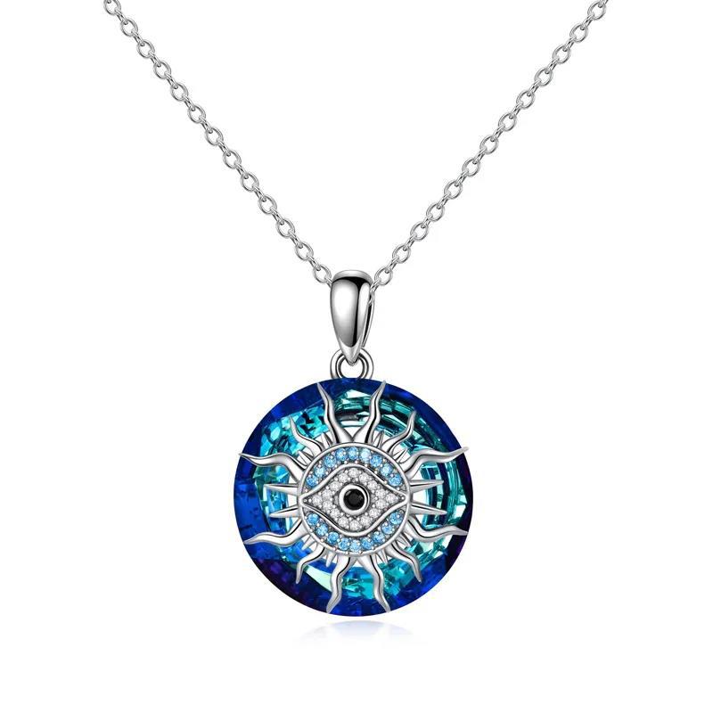 You Always Be Protected Crystal Evil Eye Necklace With Street Luxury Shine