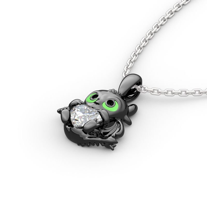 Dragon Crystal Heart Necklace Bold Statement Style With Street Luxury - Image 4
