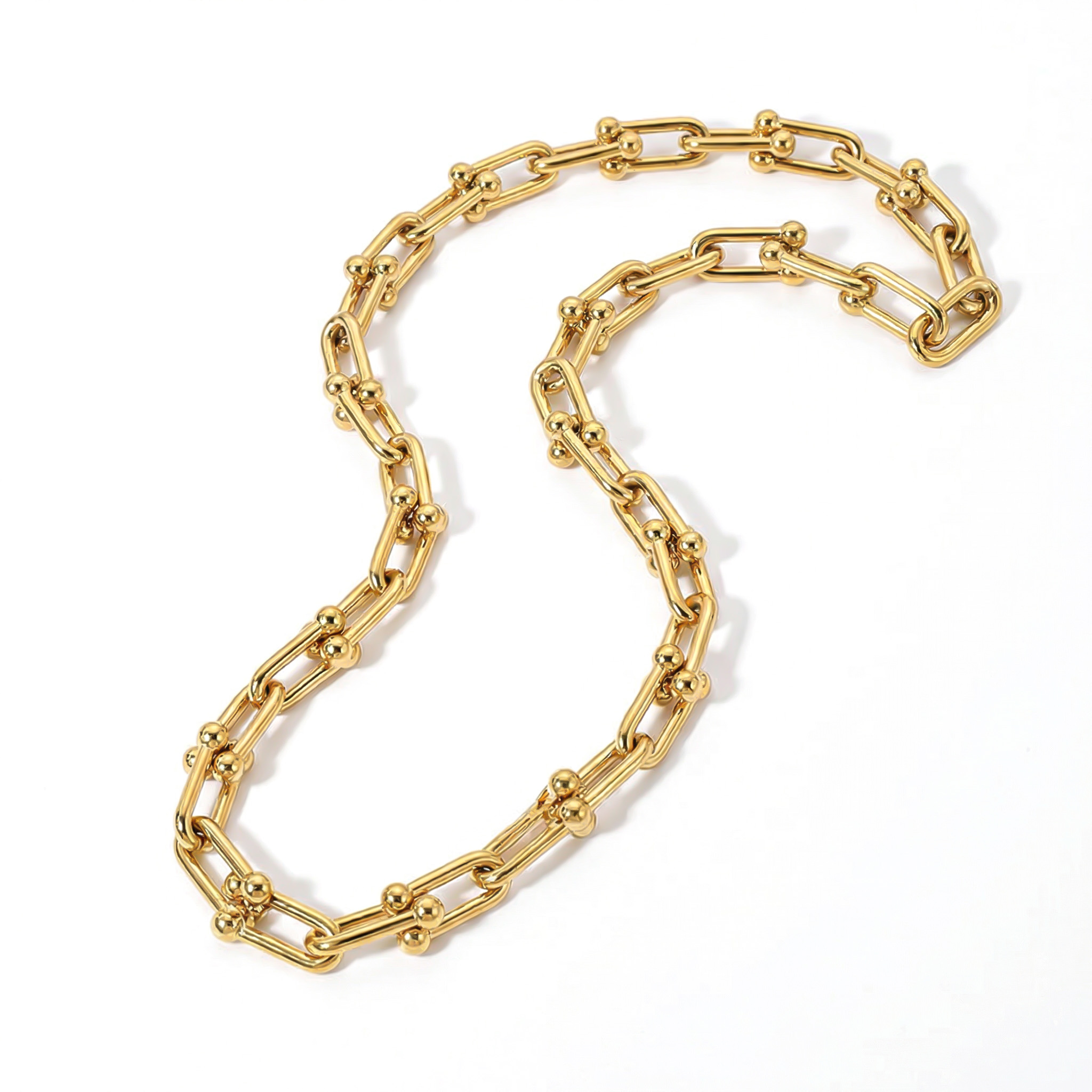 Gold Horseshoe Chain Necklace Gold With Bold Statement Appeal - Image 5