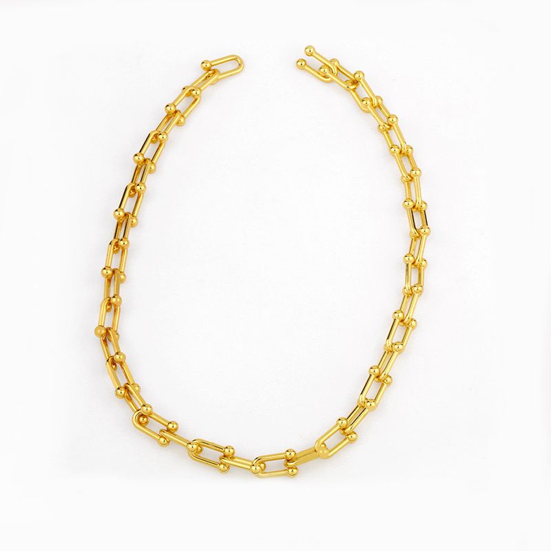Gold Horseshoe Chain Necklace Gold With Bold Statement Appeal - Image 6